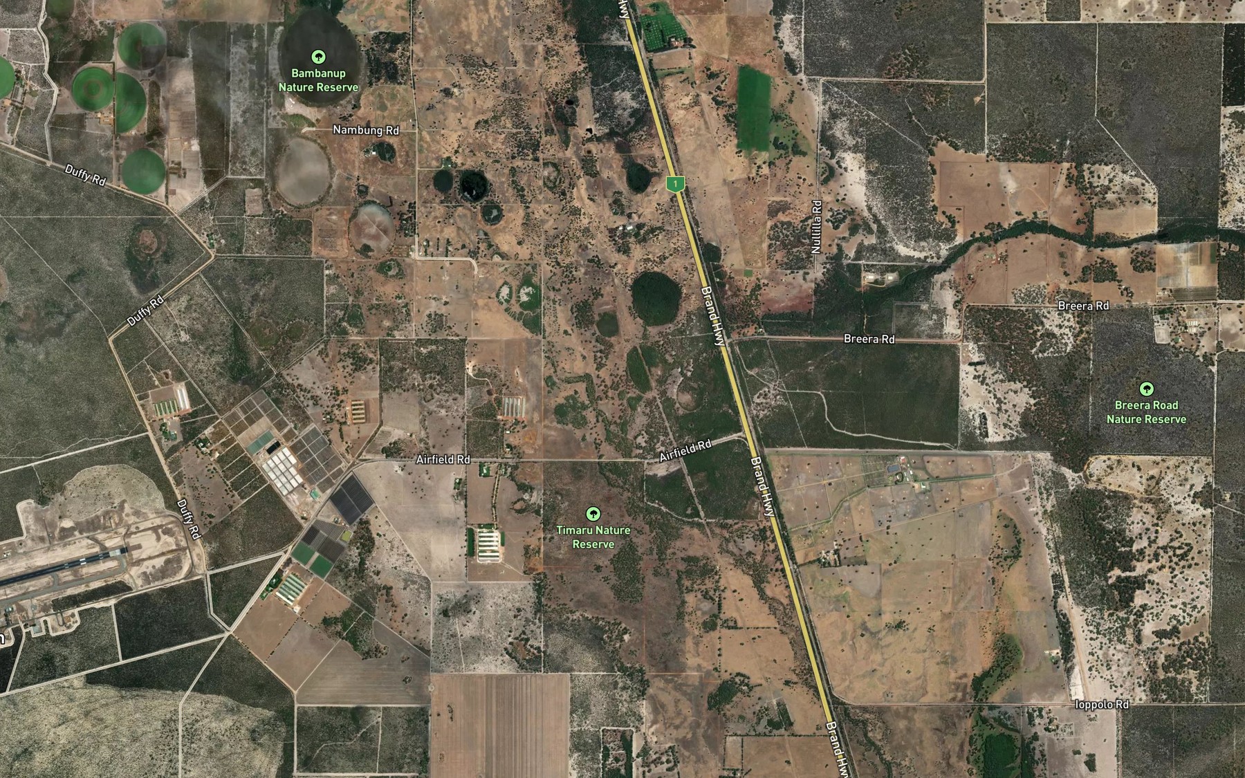 Satellite map of the Breera Brook