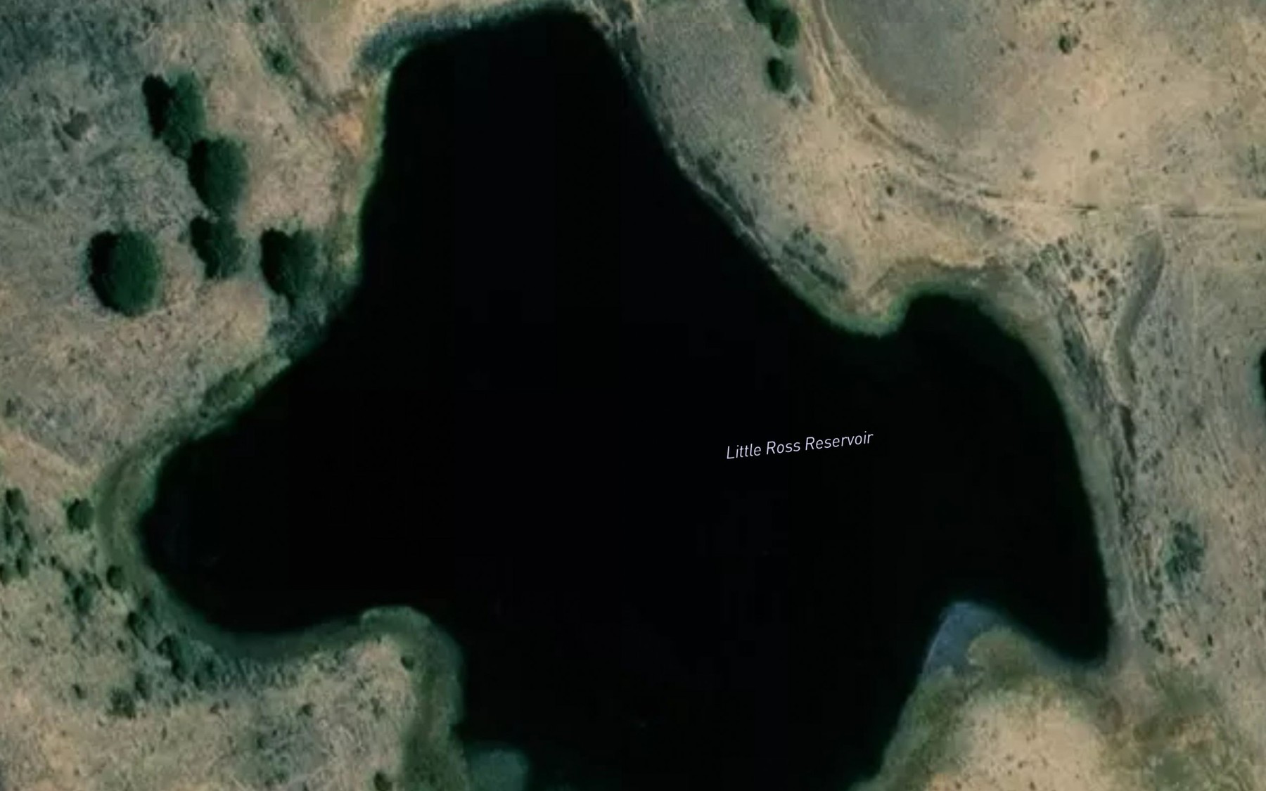 Satellite map of the Little Ross Reservoir