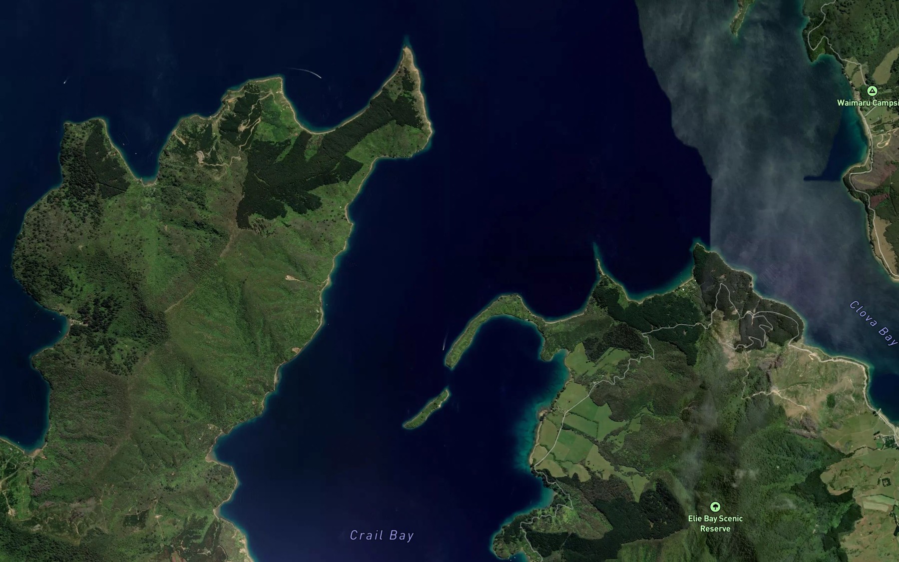 Satellite map of the Hopai Bay