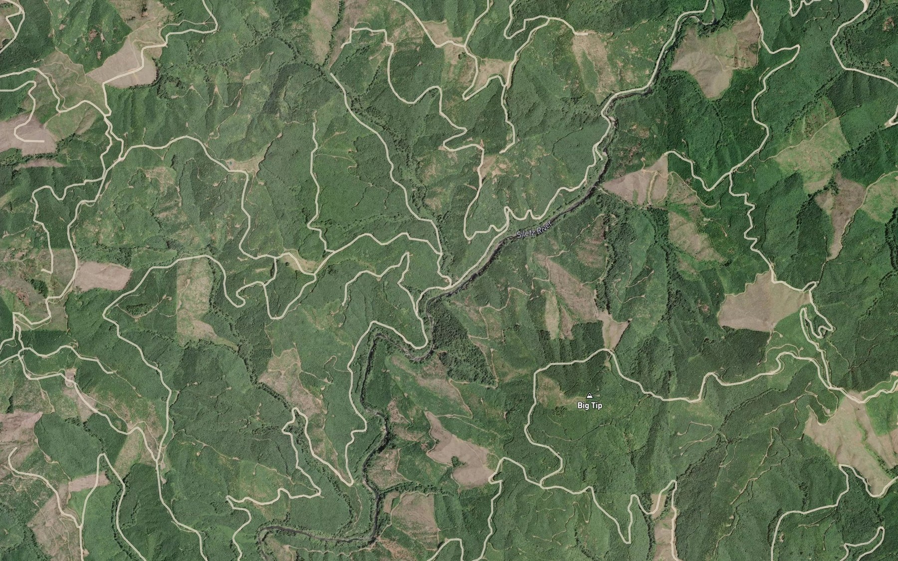 Satellite map of the Elk Creek