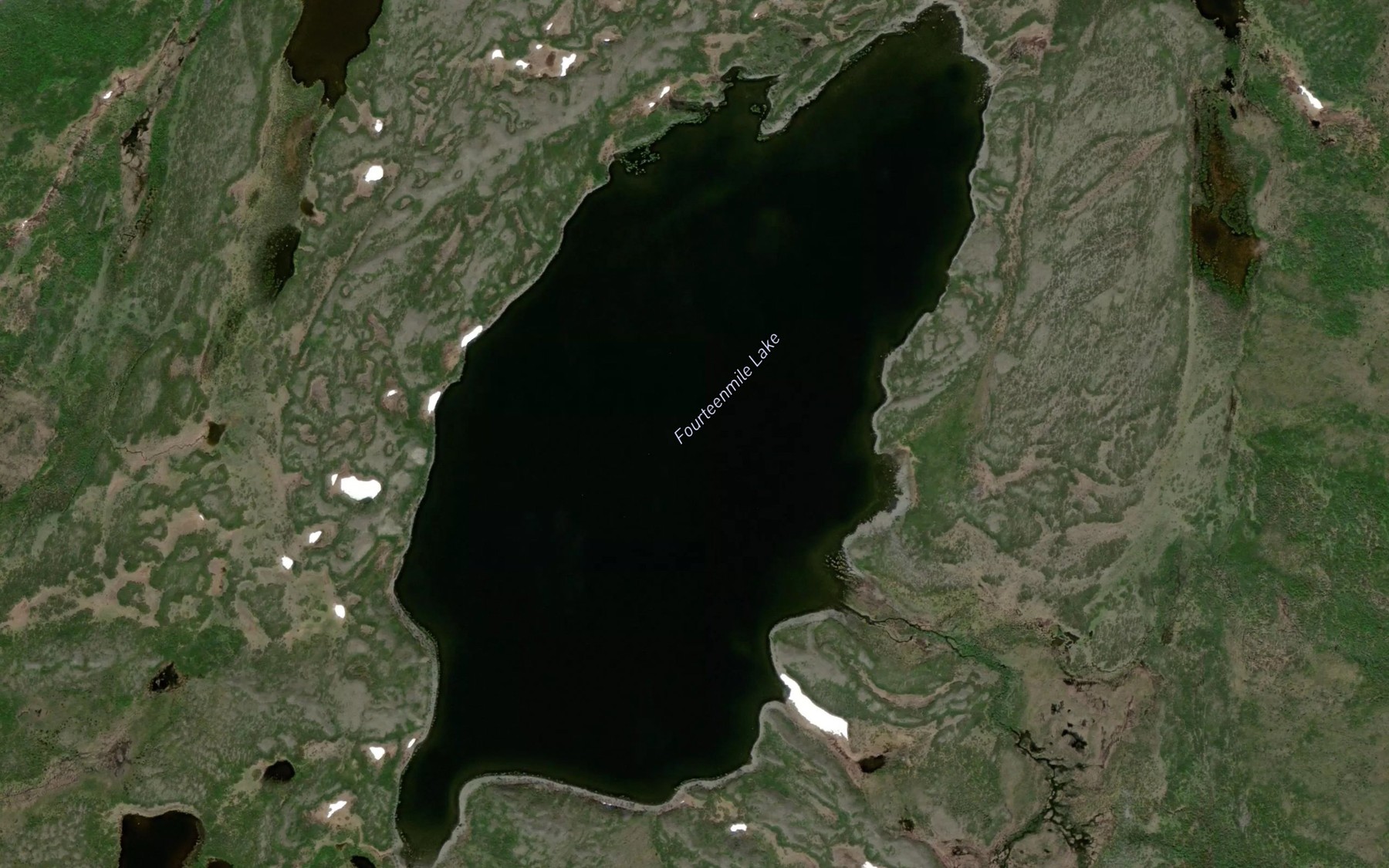 Satellite map of the Fourteenmile Lake