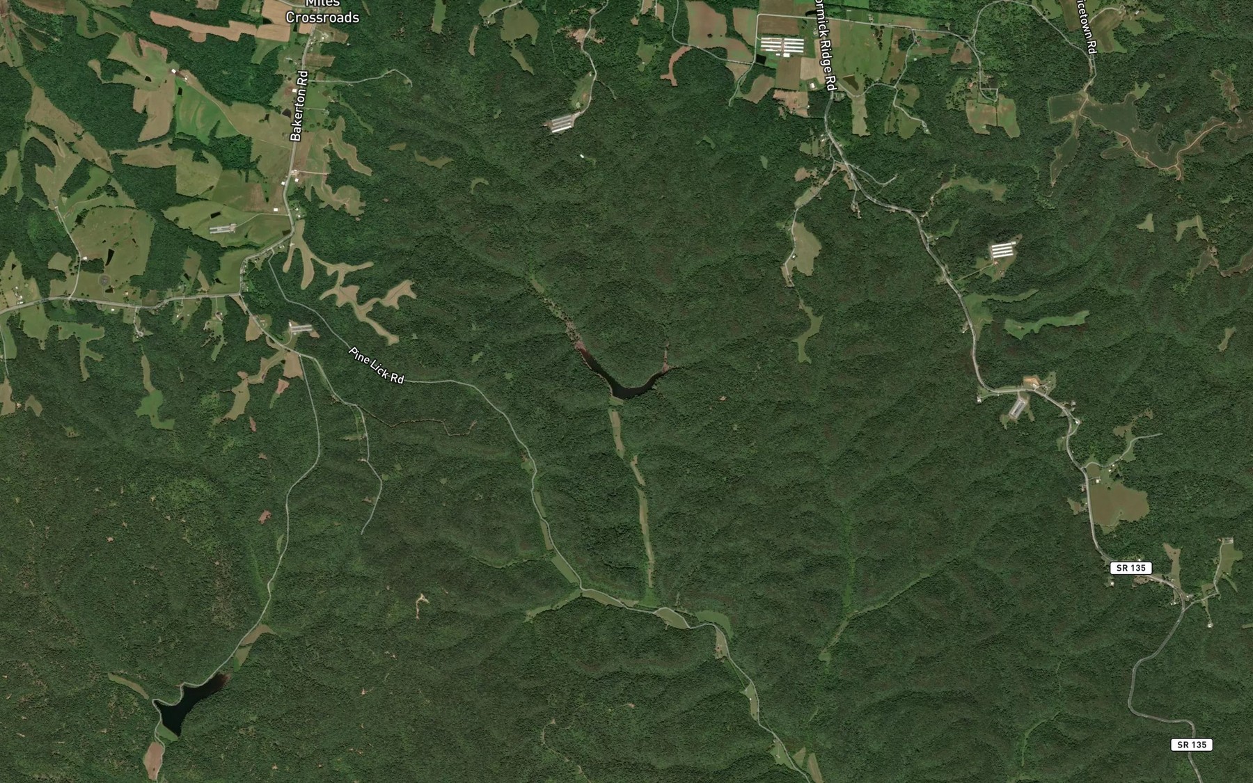 Satellite map of the Right Fork Brannon Creek