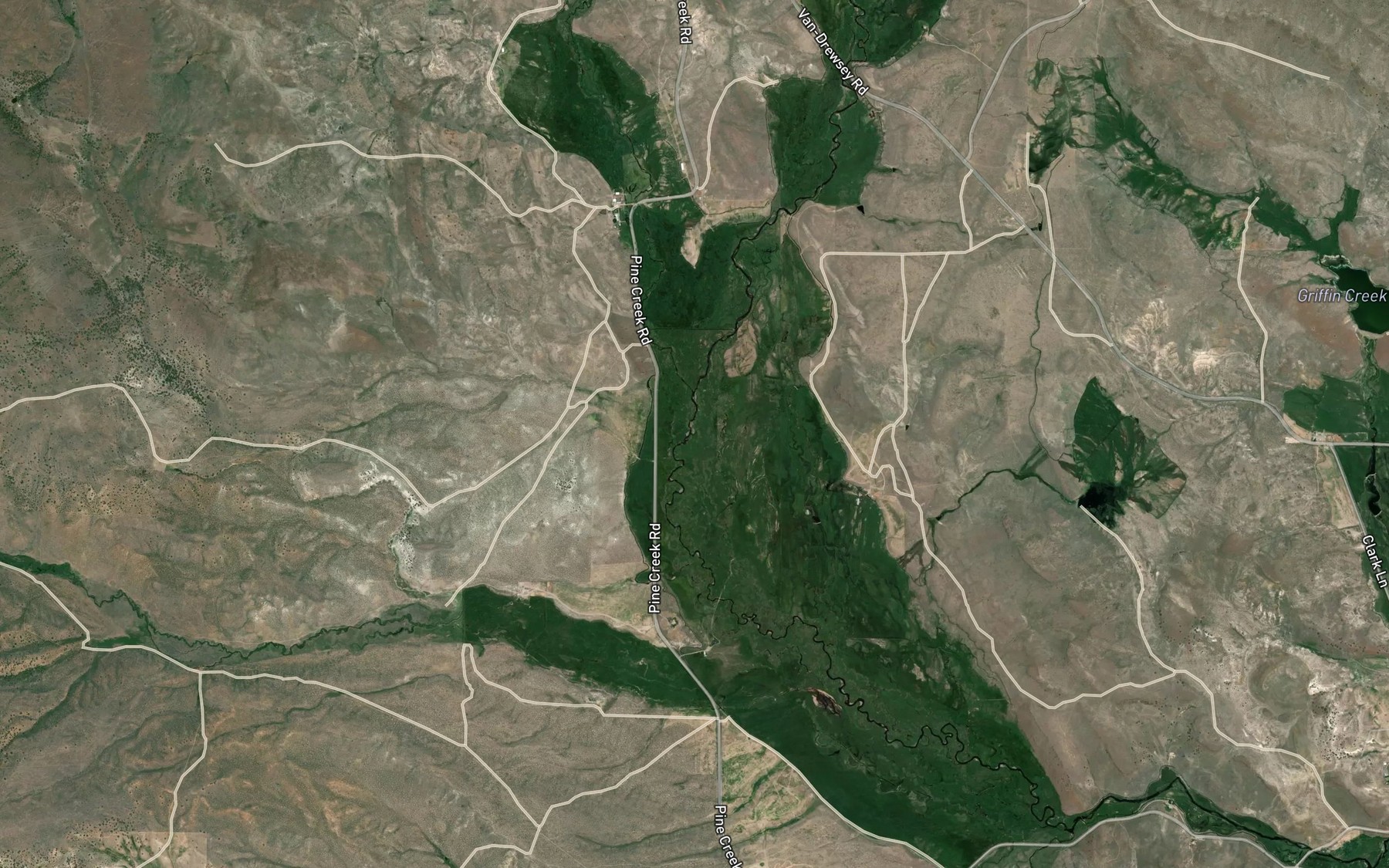 Satellite map of the Wolf Creek