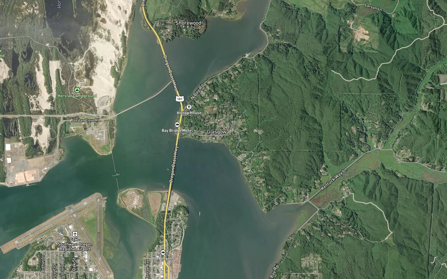 Satellite map of the Grange Creek