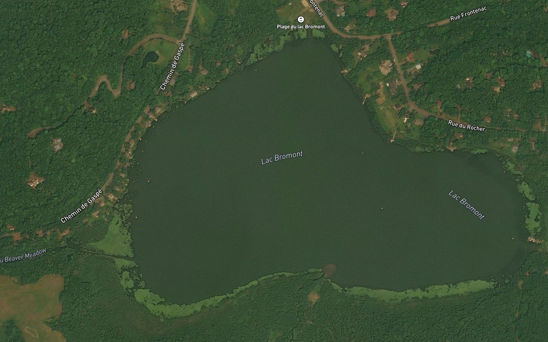 Satellite map of the Lac Bromont