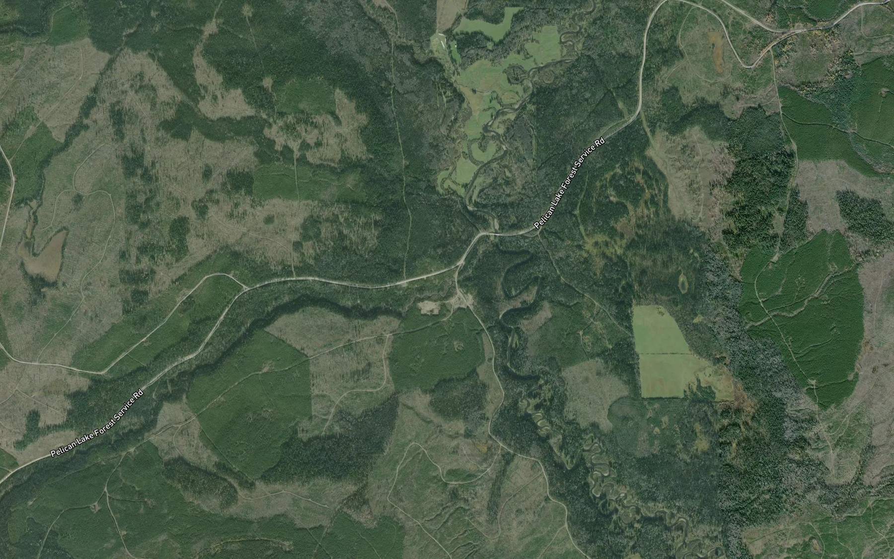 Satellite map of the Greeg Creek