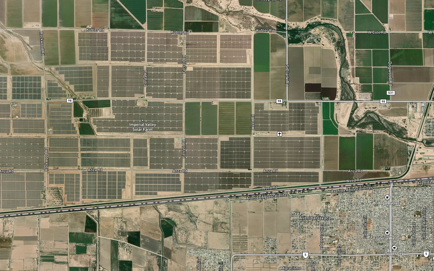 Satellite map of the Brockman Drain Two