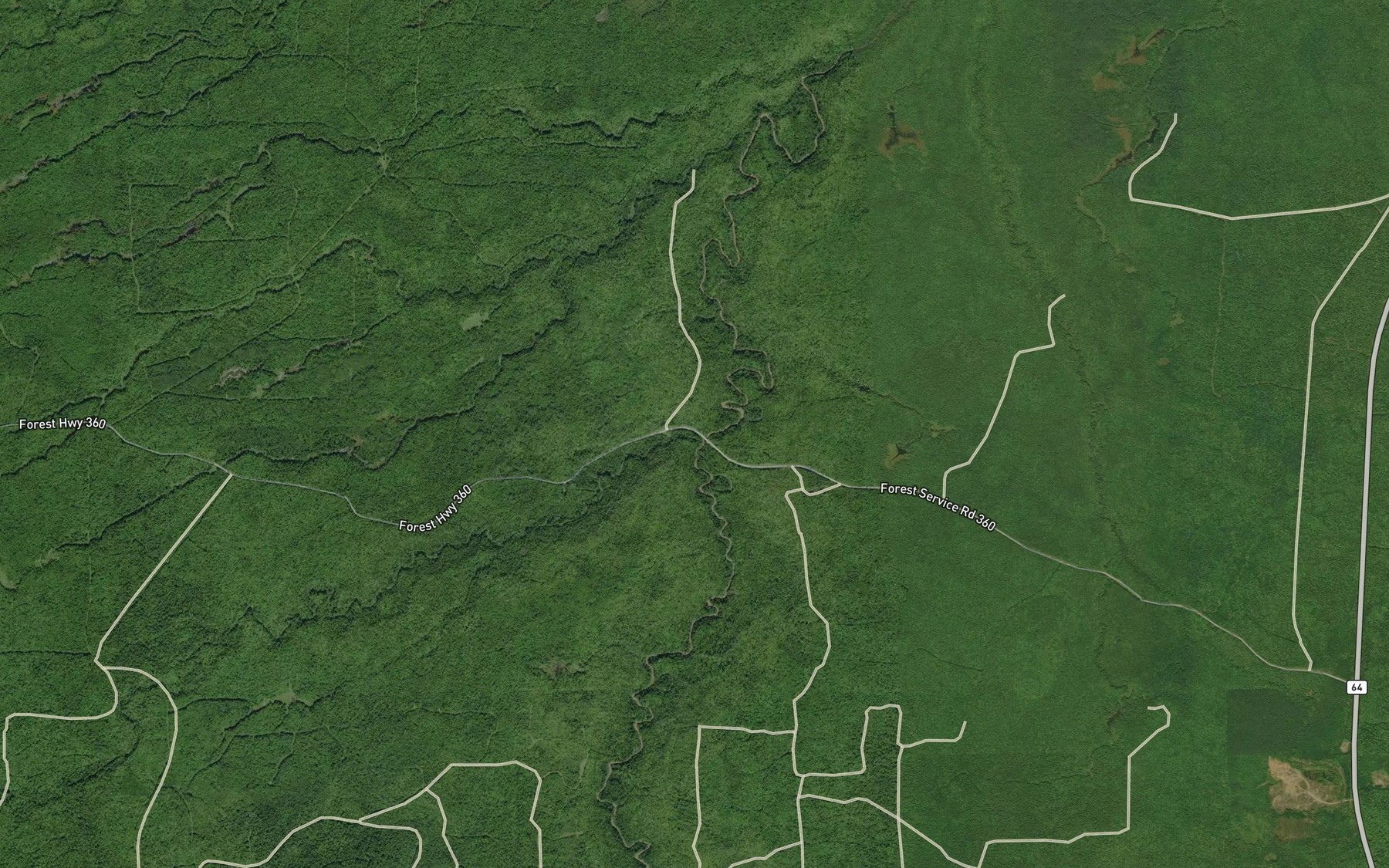 Satellite map of the White Deer Creek