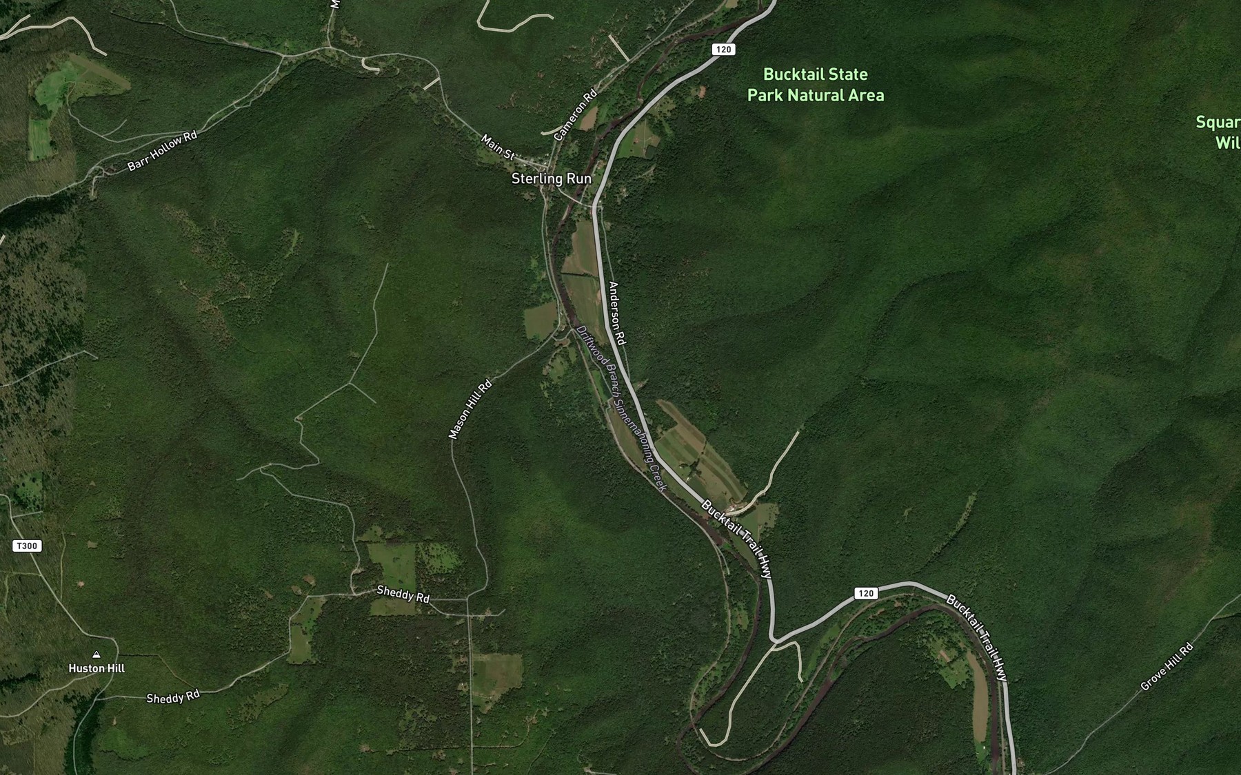 Satellite map of the Wash Mason Run