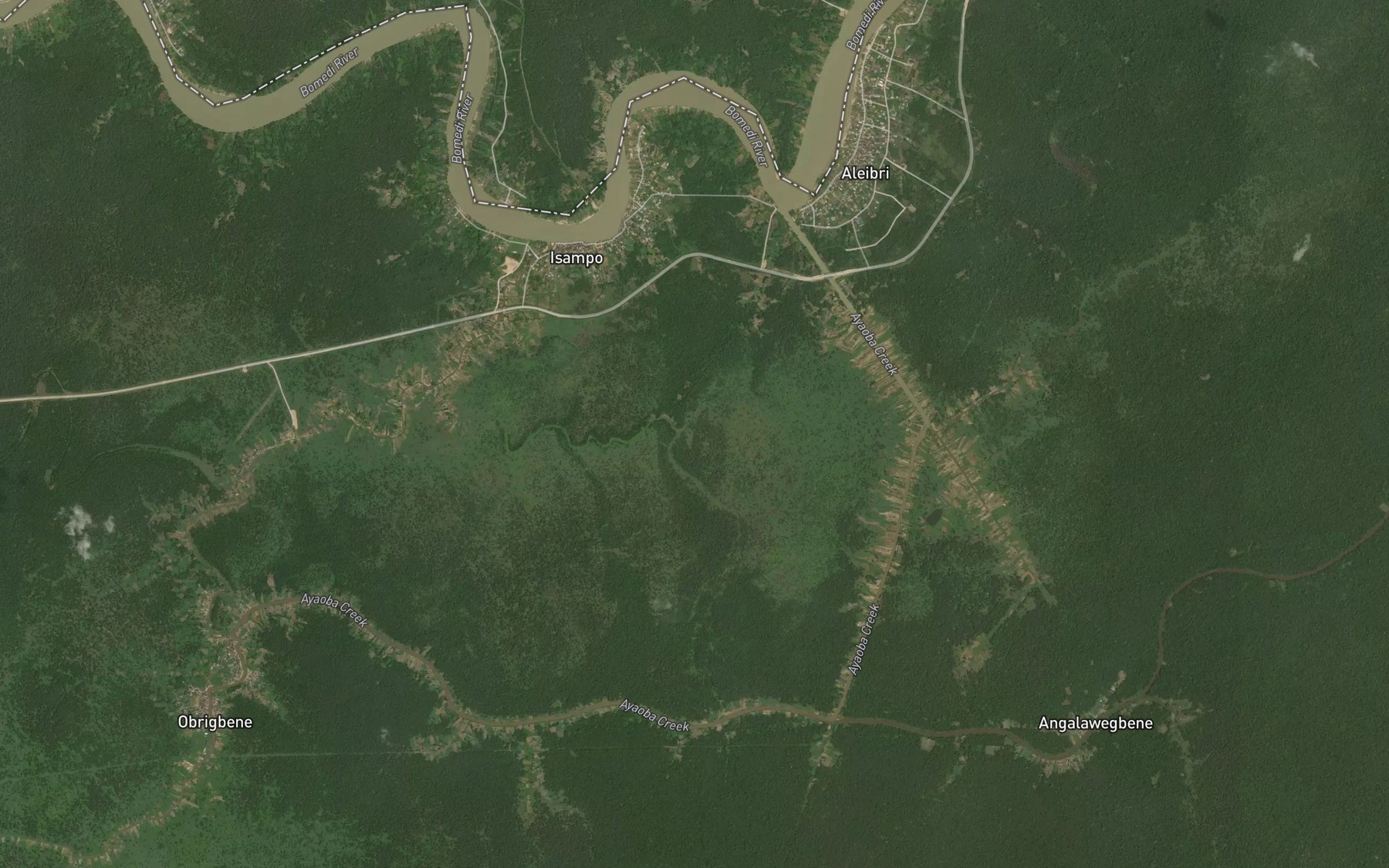 Satellite map of the Lalapou Creek