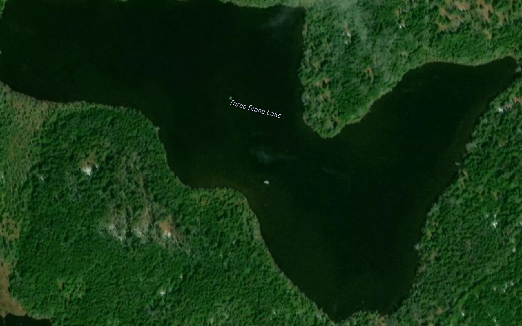 Satellite map of the Three Stone Lake
