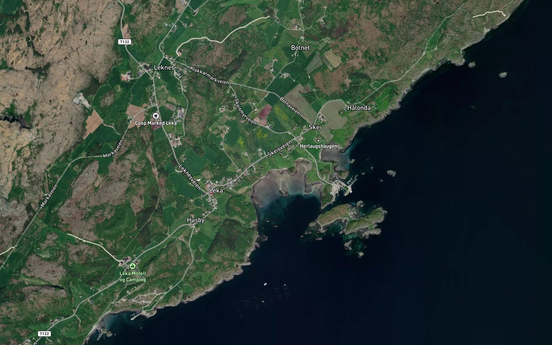 Satellite map of the Klokkarvika