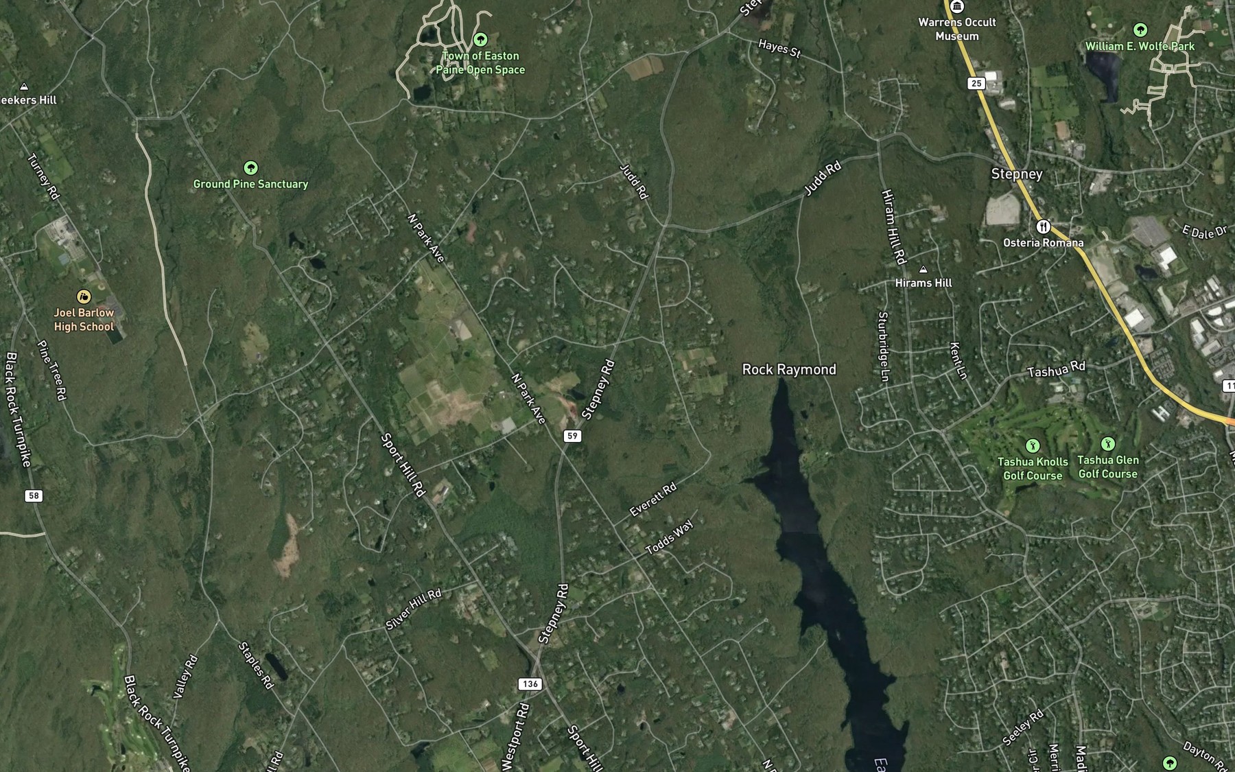 Satellite map of the Patterson Brook