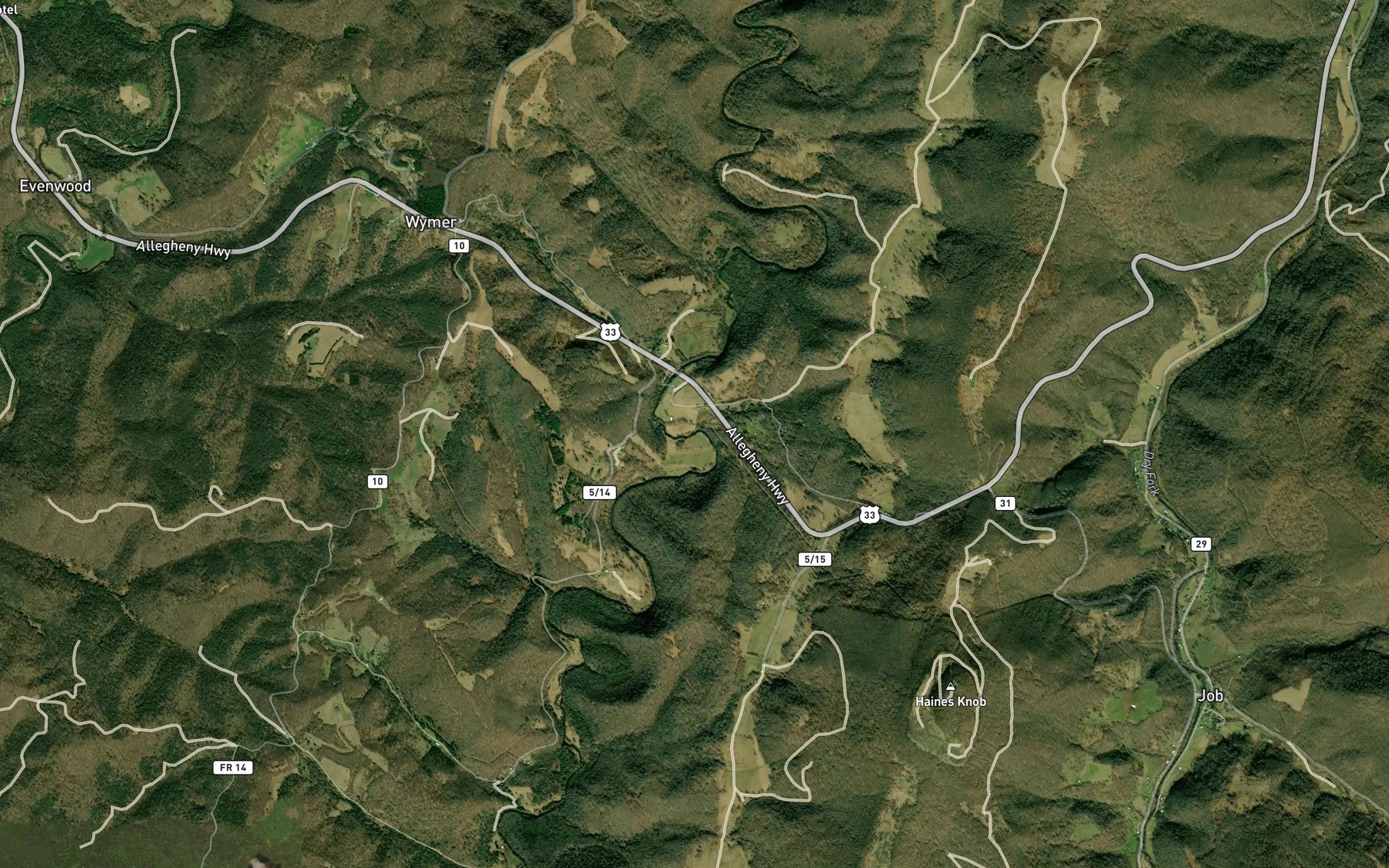 Satellite map of the Job Run