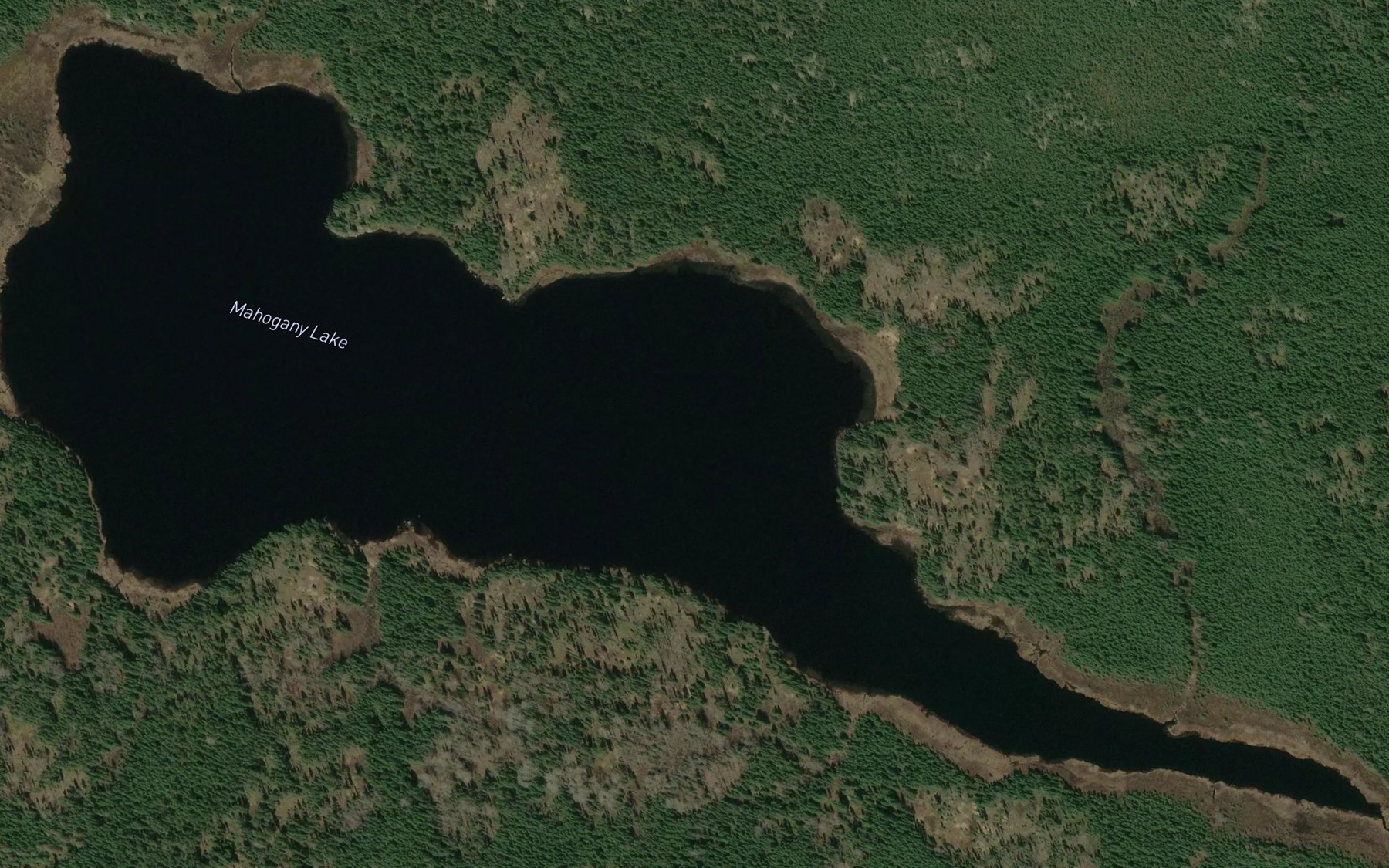 Satellite map of the Mahogany Lake