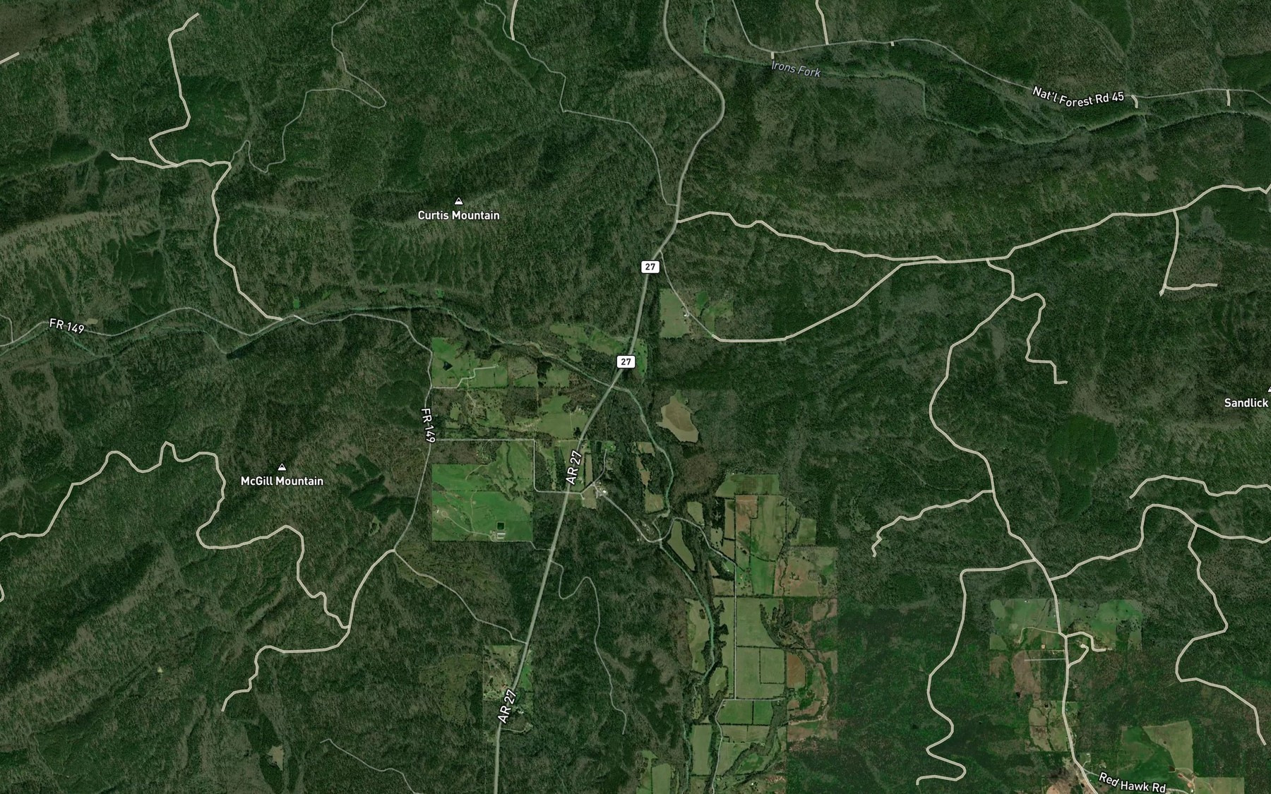 Satellite map of the Smith Creek