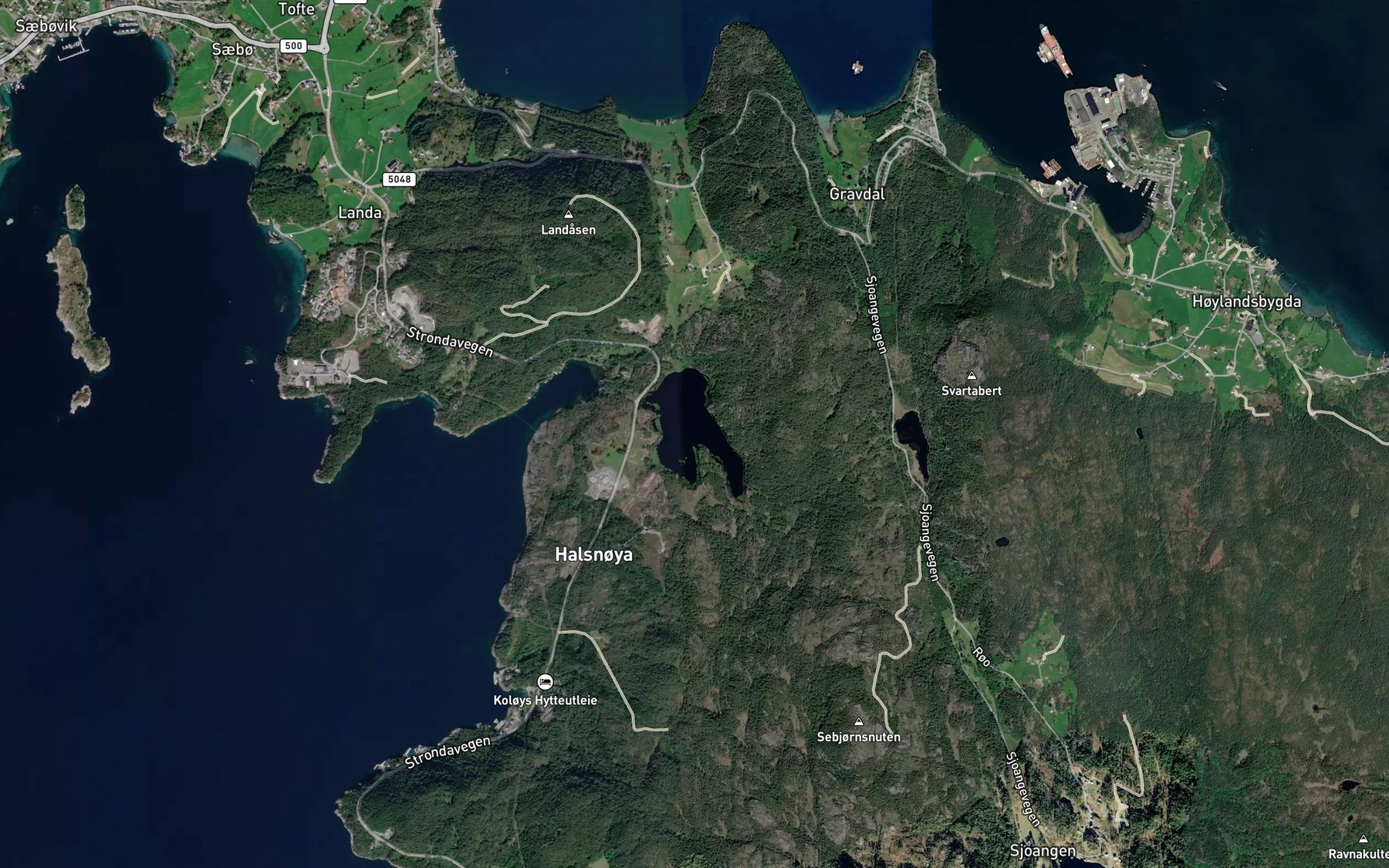 Satellite map of the Fjellandsvatnet