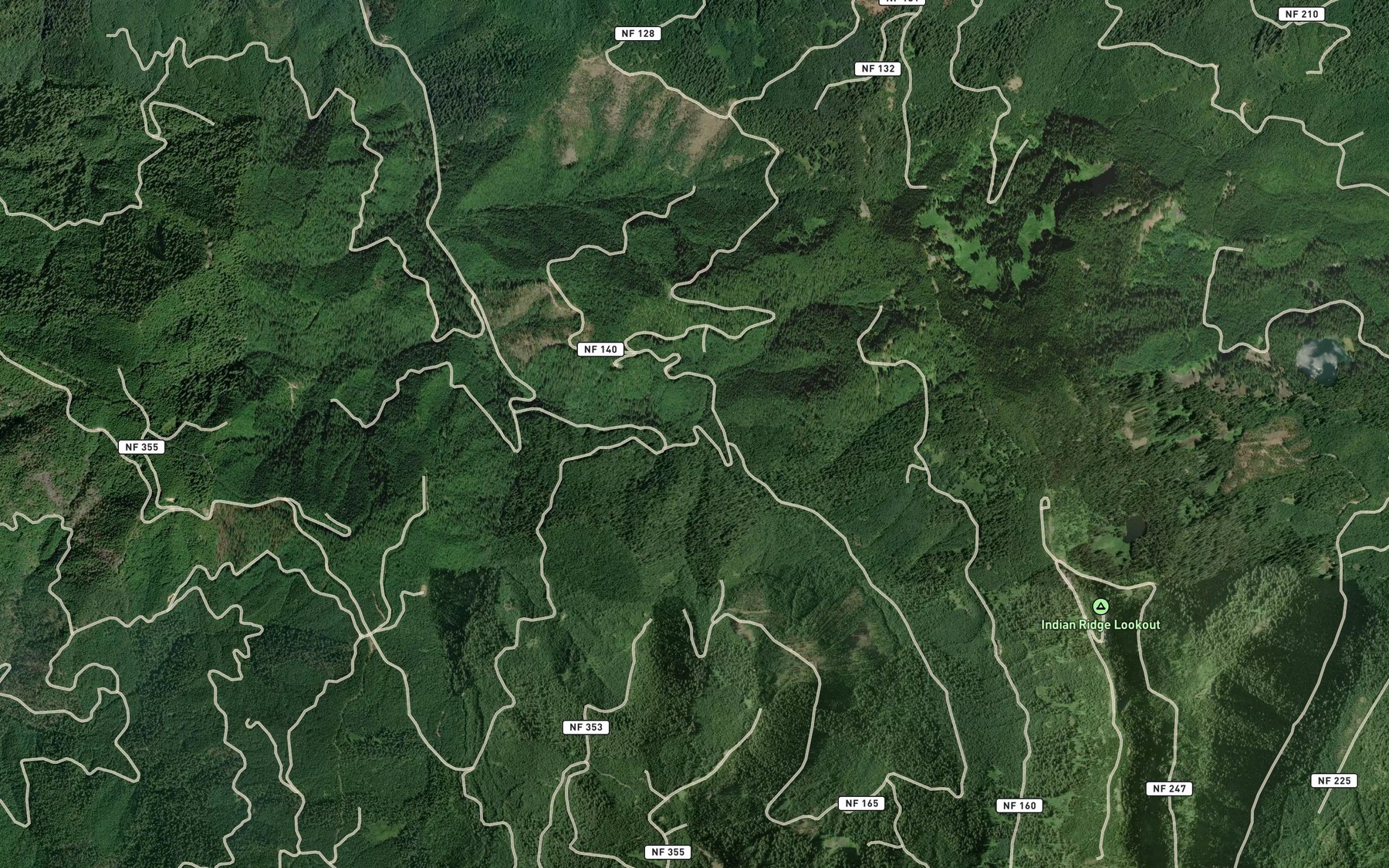 Satellite map of the Switch Back Creek