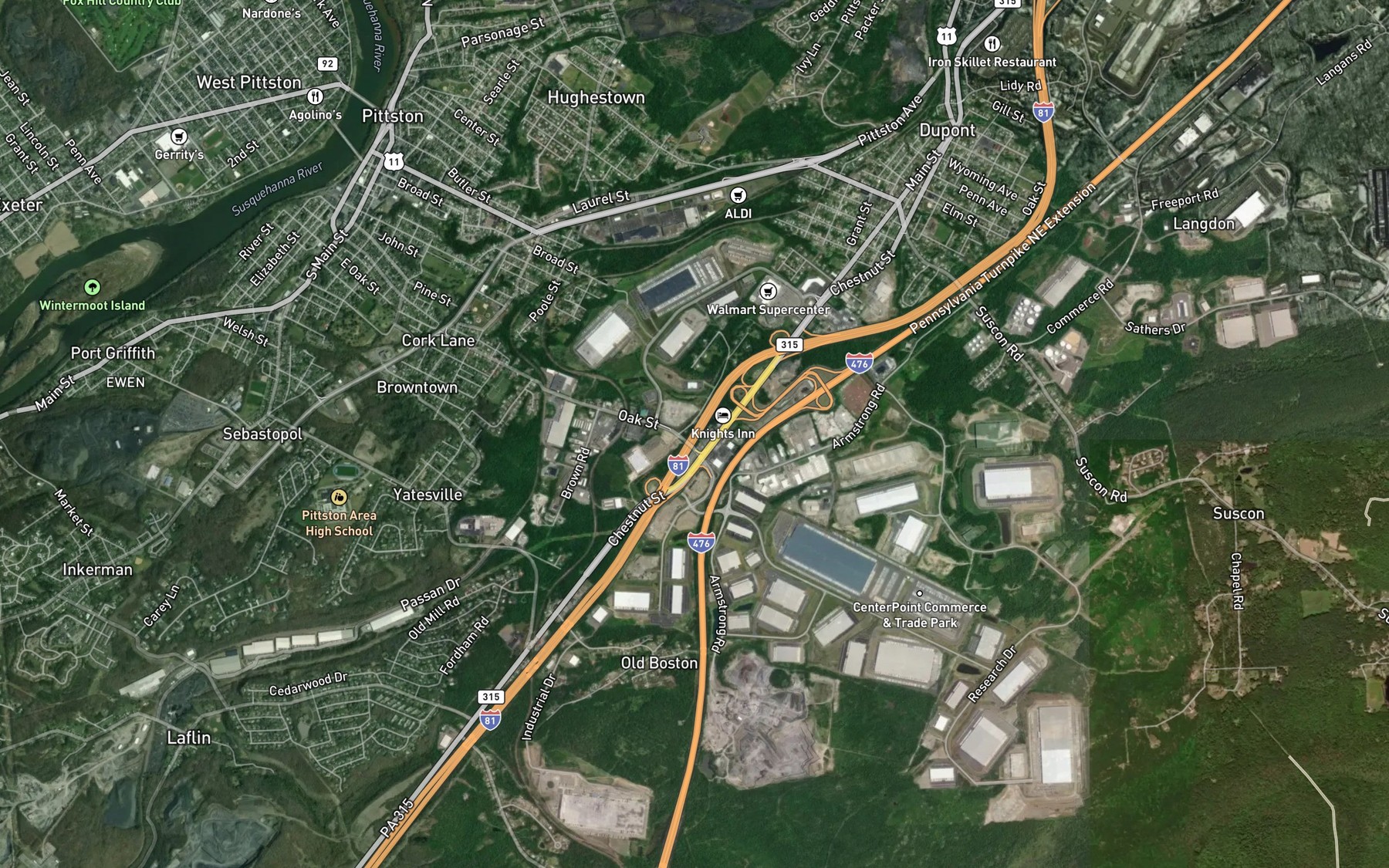 Satellite map of the Tompkins Creek (historical)