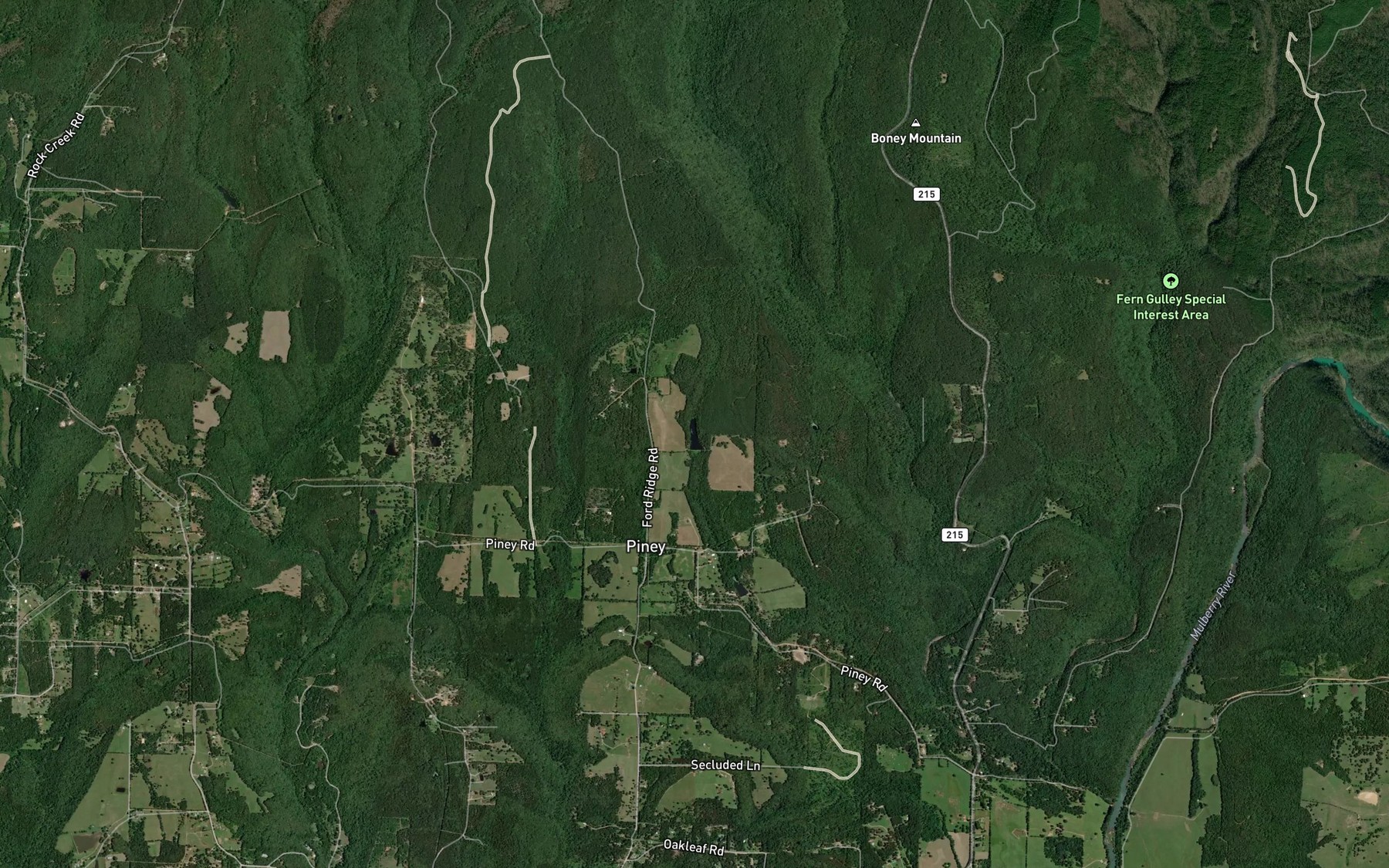 Satellite map of the Bruce Lake