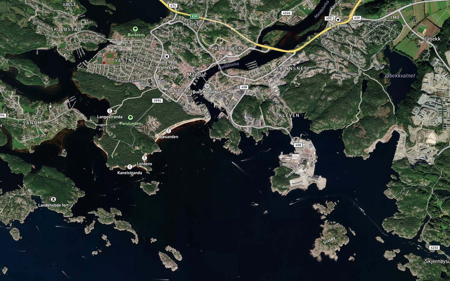 Satellite map of the Ulvsvika