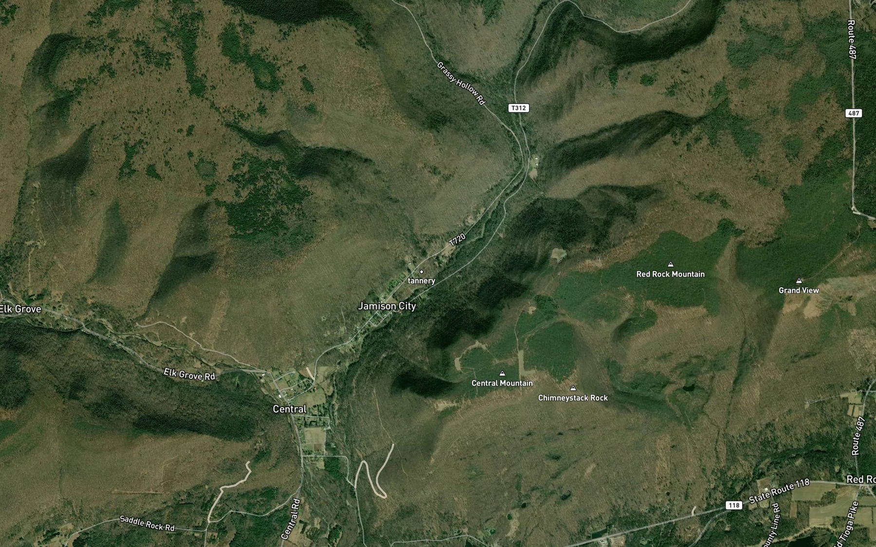 Satellite map of the Blackberry Run