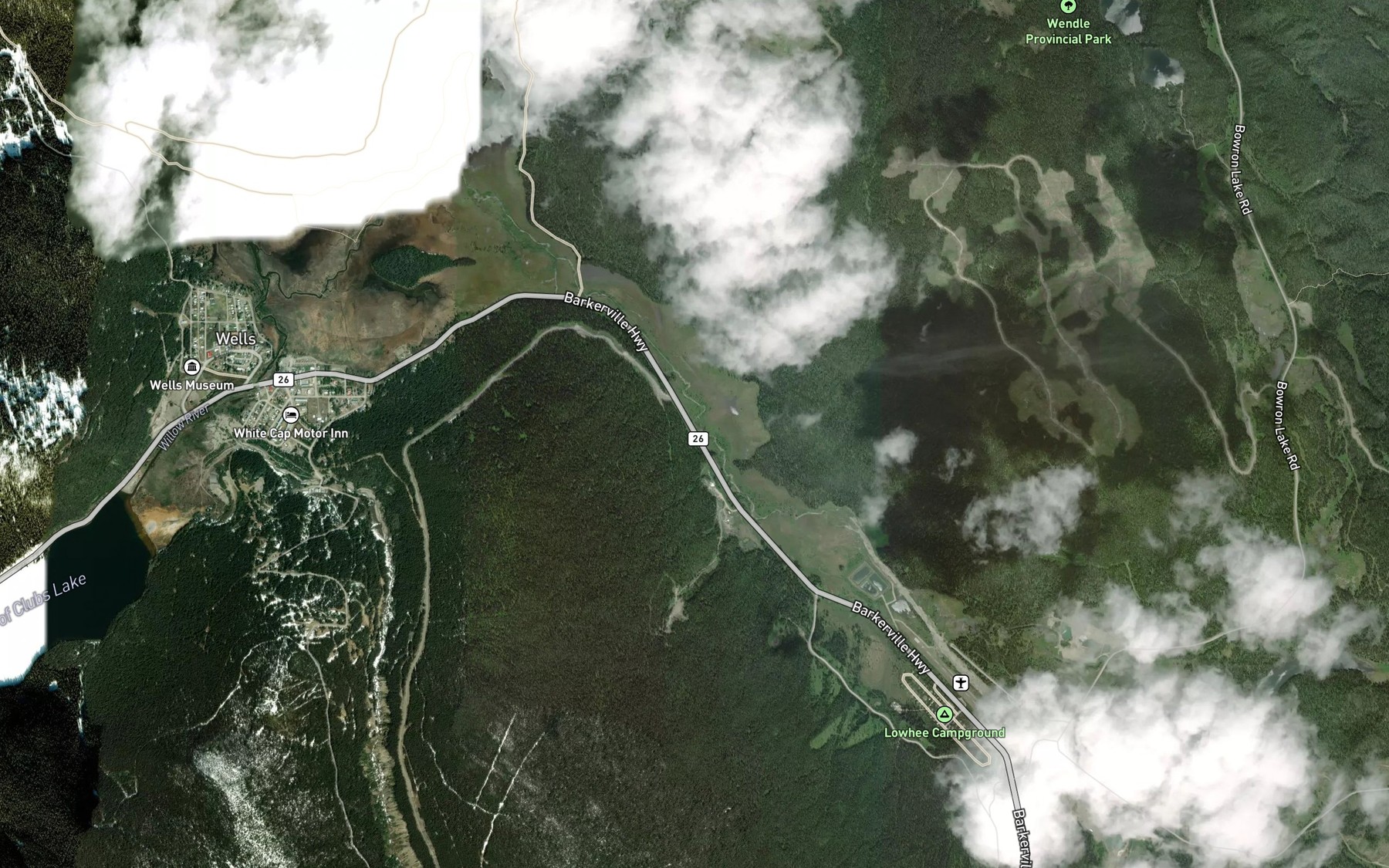 Satellite map of the Mailleue Creek