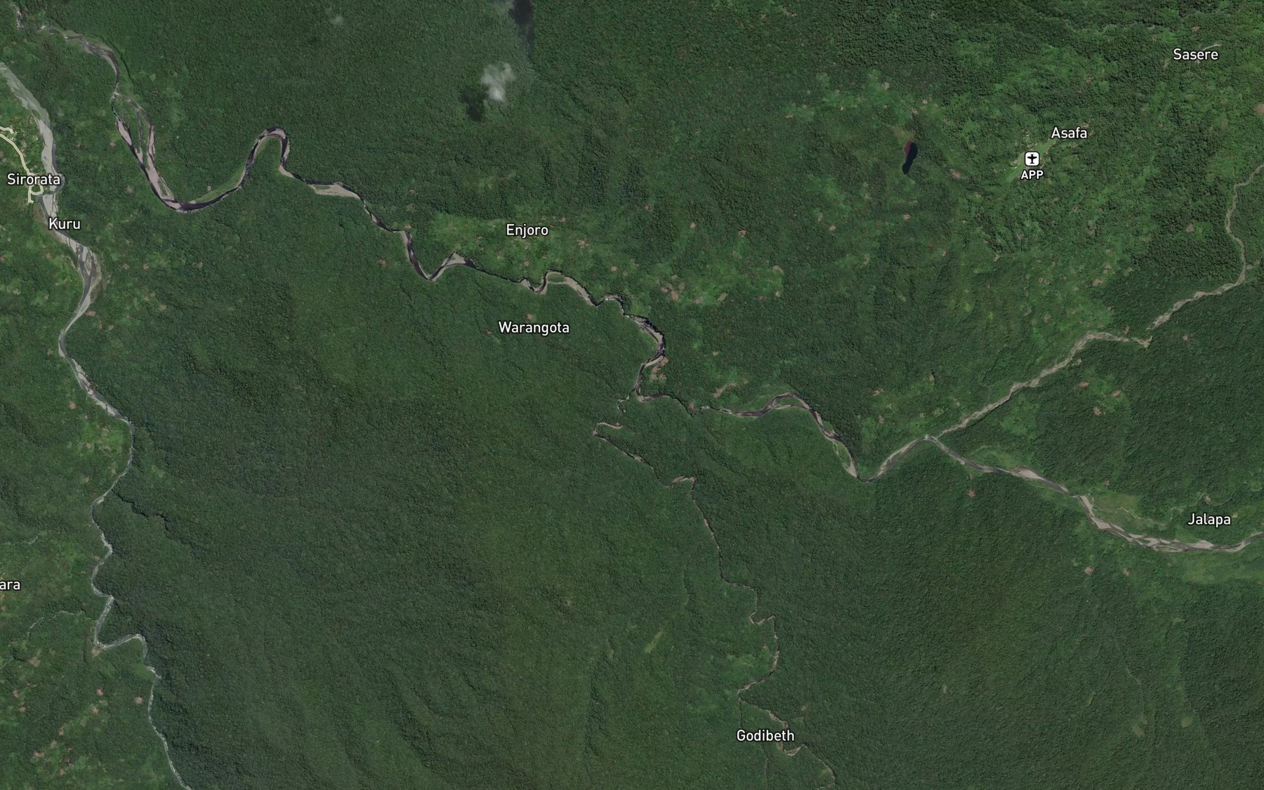 Satellite map of the Nia River