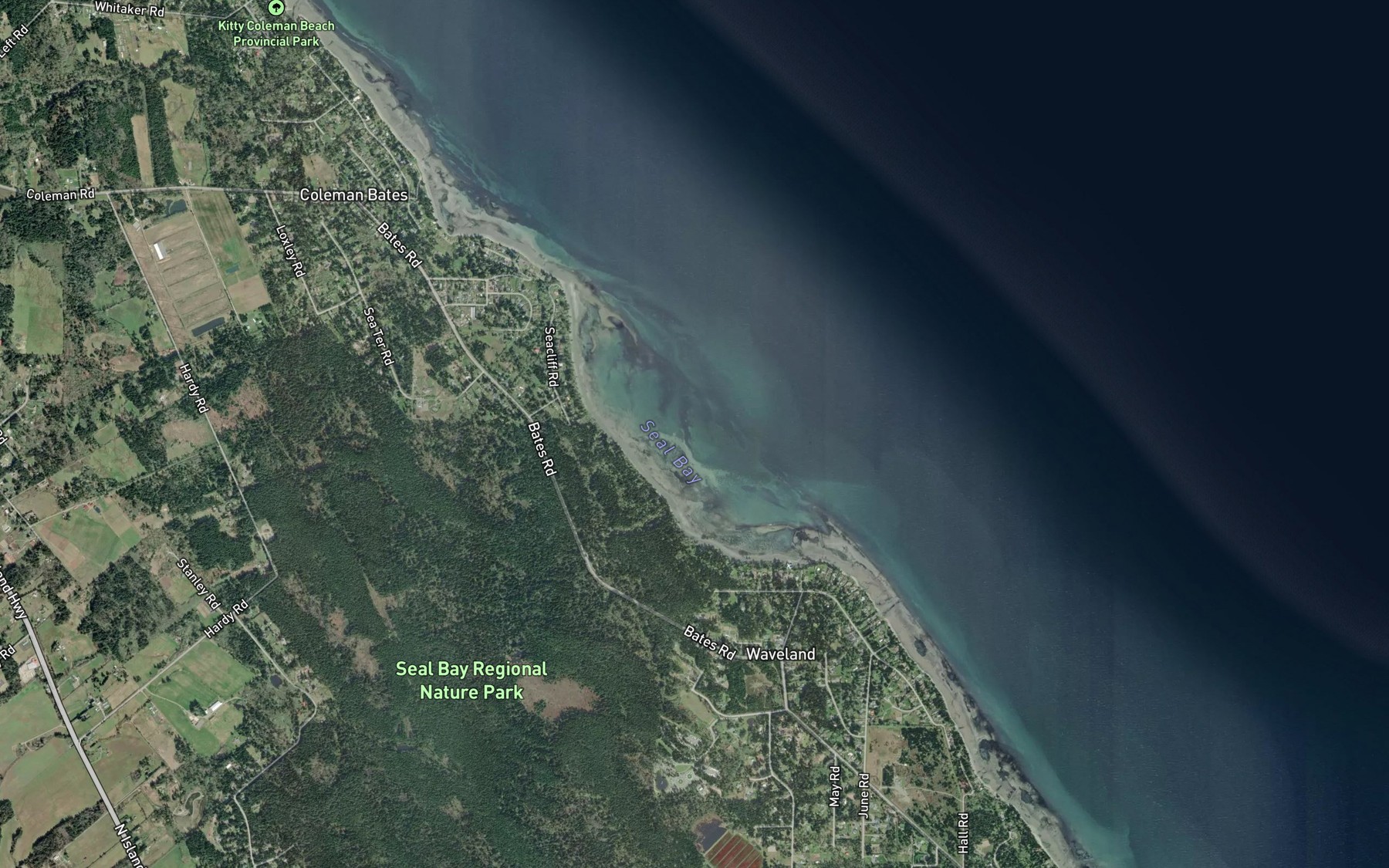 Satellite map of the Seal Bay