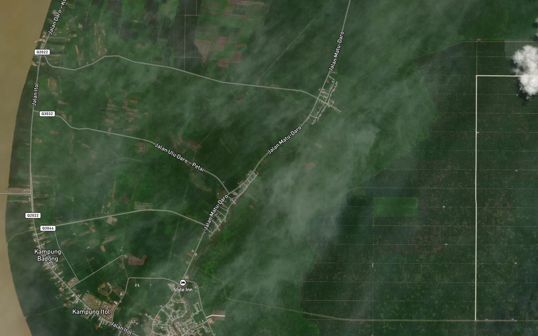 Satellite map of the Sungai Pangei