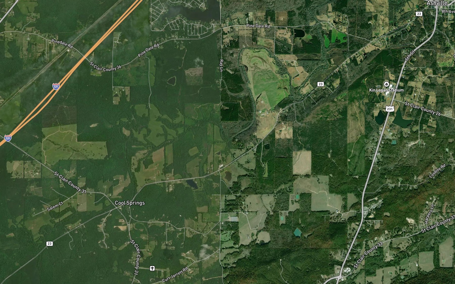 Satellite map of the Dry Creek