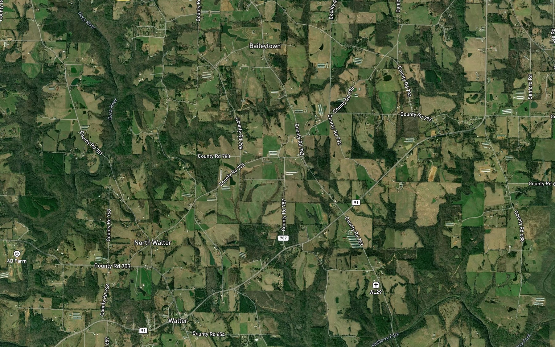 Satellite map of the Shaw Lake