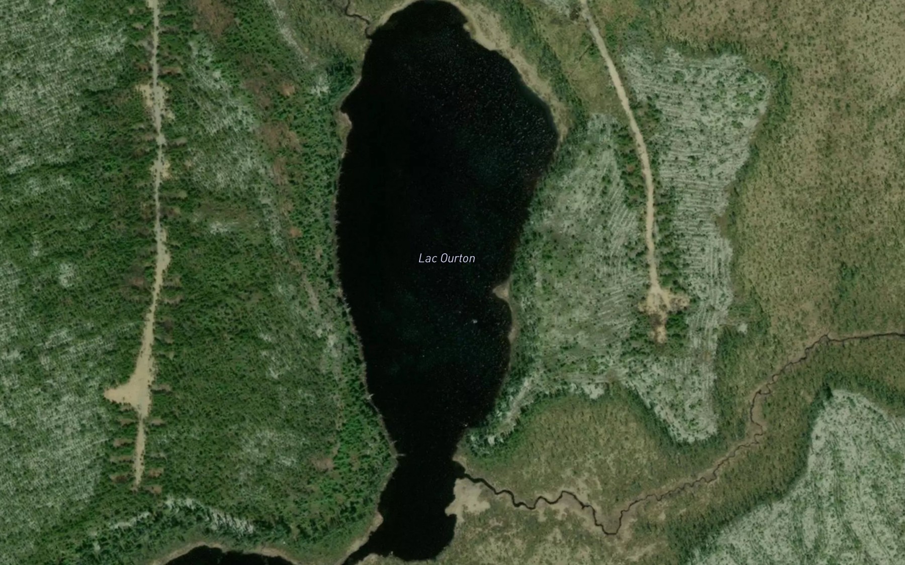 Satellite map of the Lac Ourton