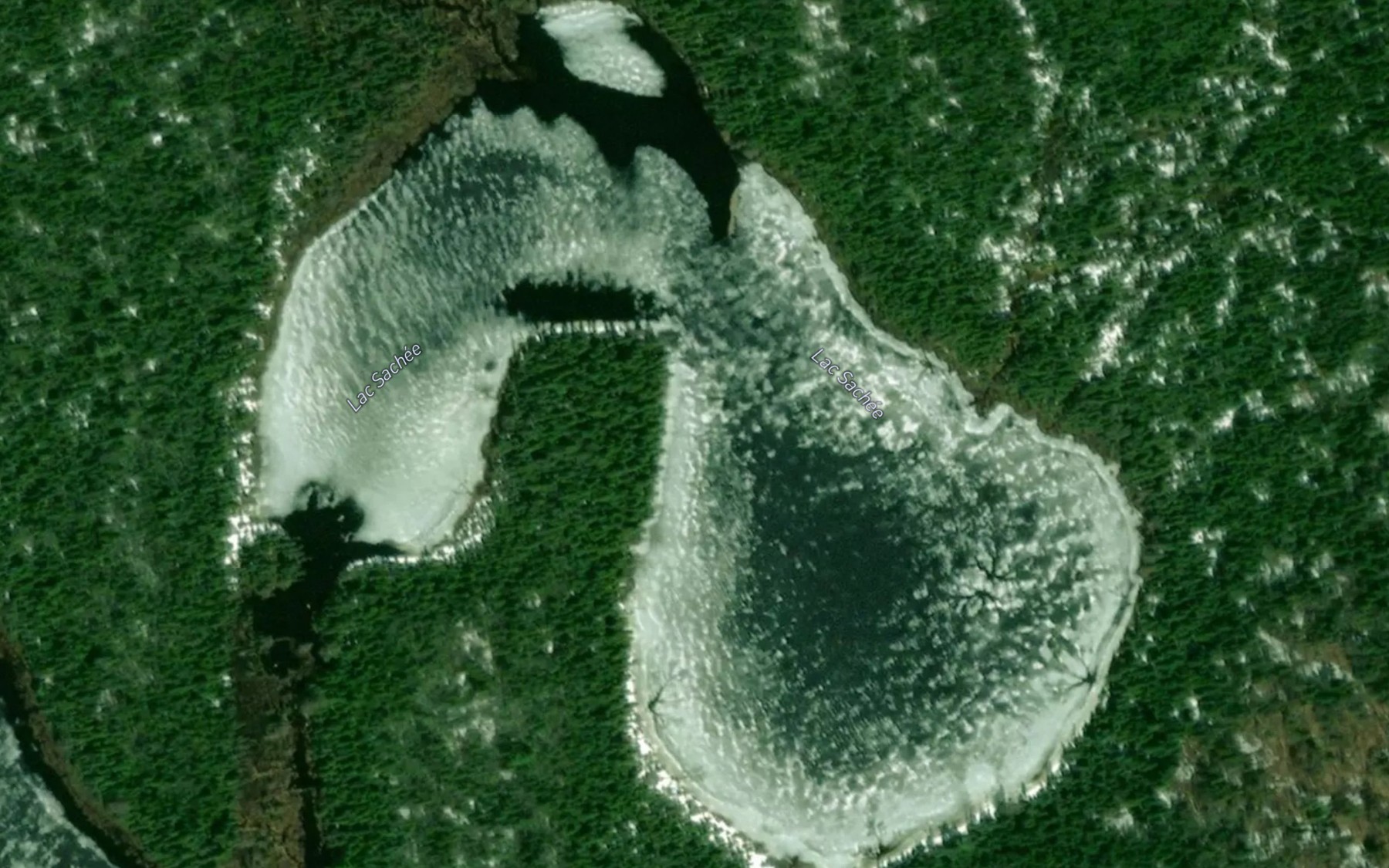 Satellite map of the Lac Sachee
