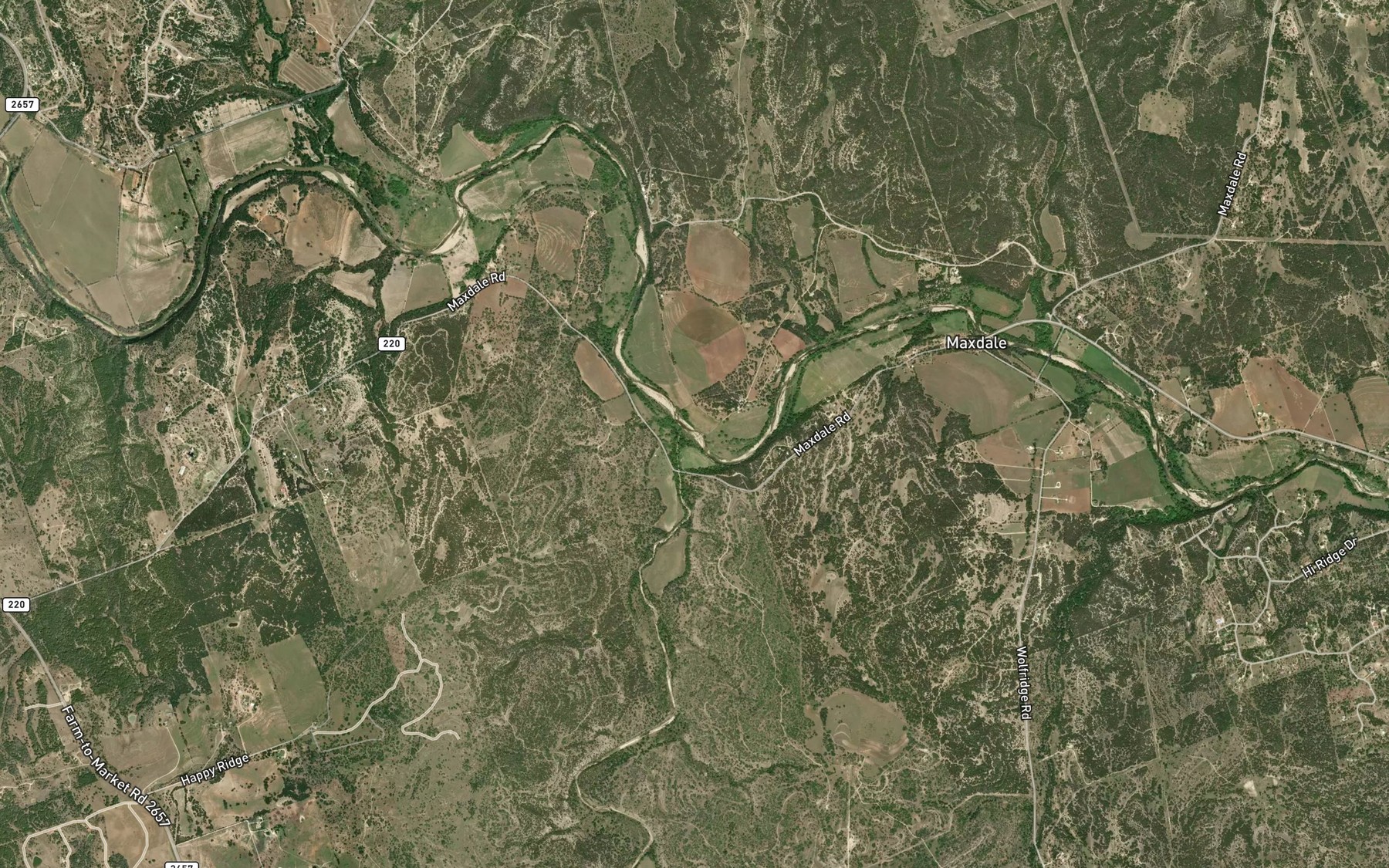 Satellite map of the Mill Creek