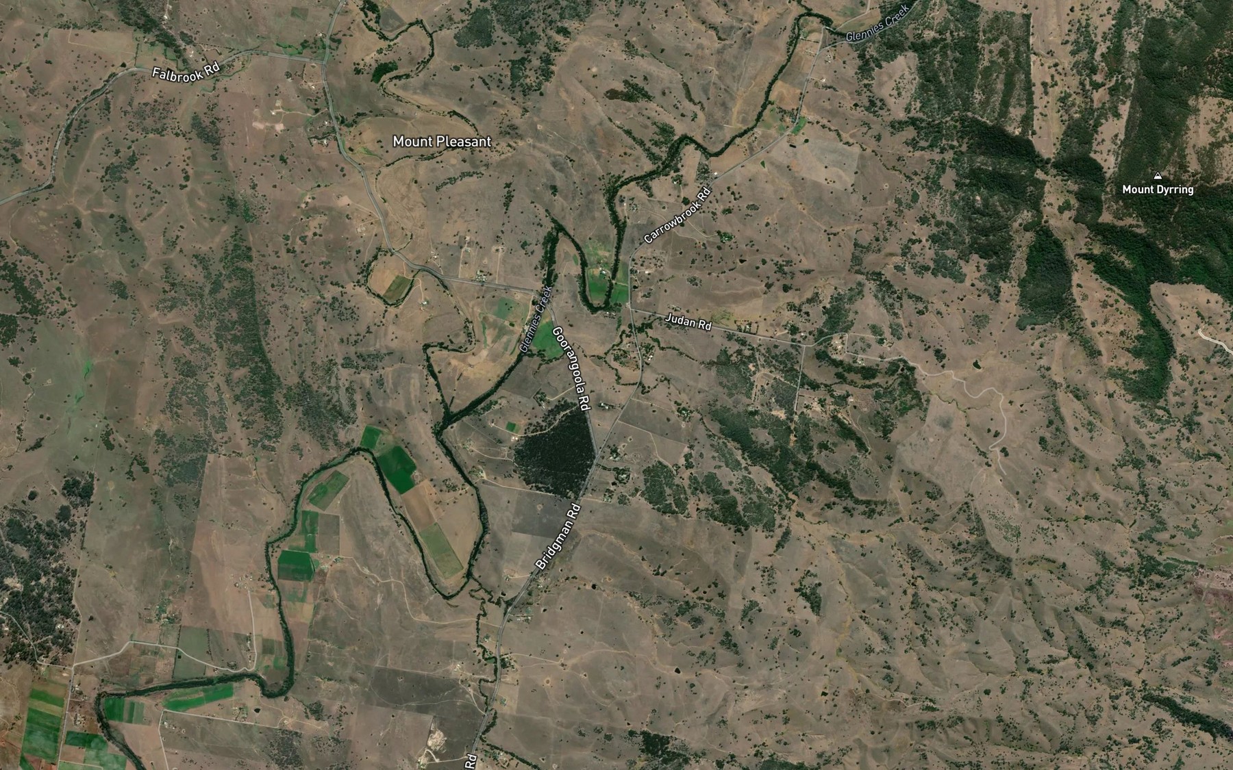 Satellite map of the Carrow Brook