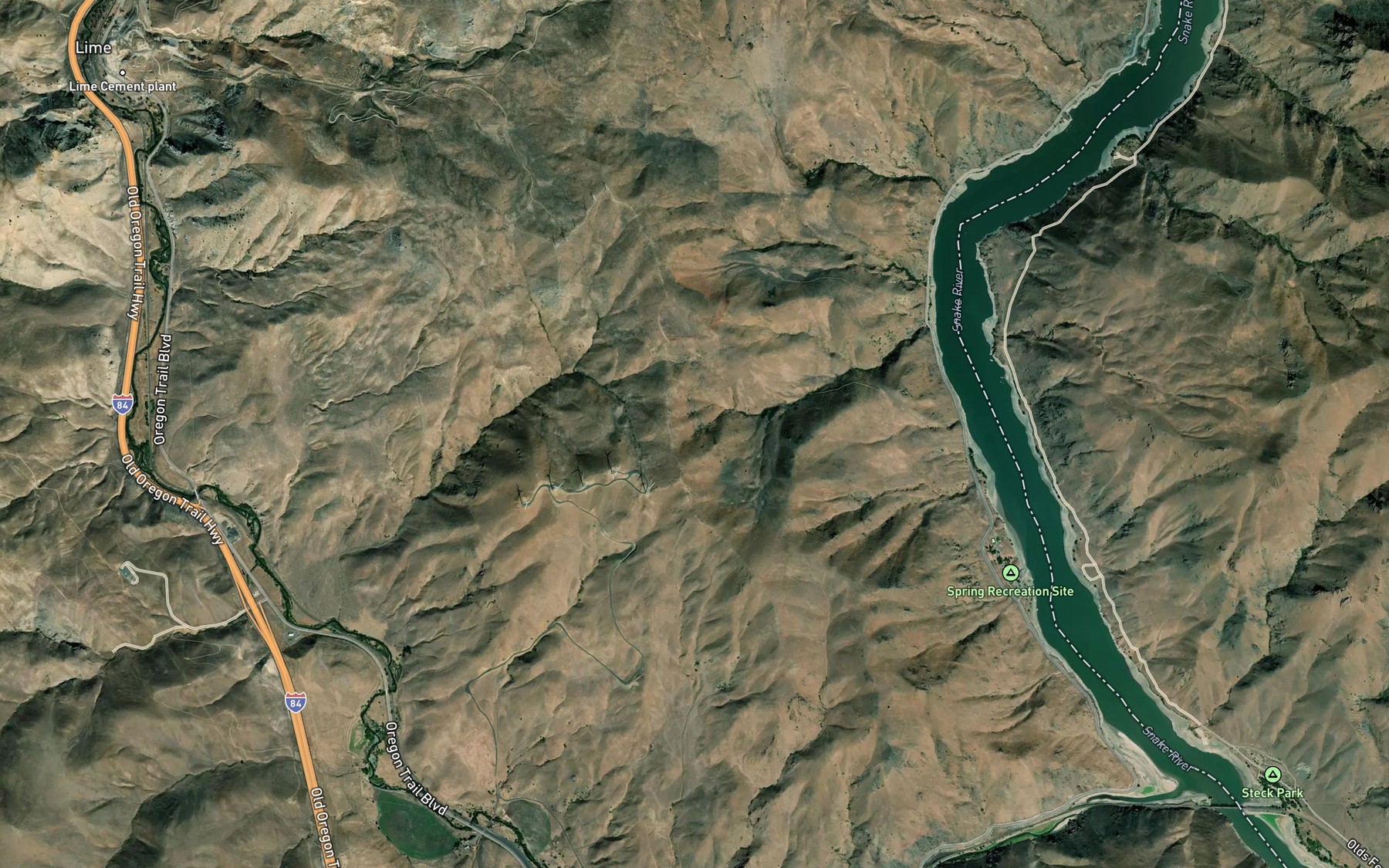Satellite map of the Brush Spring Number Two