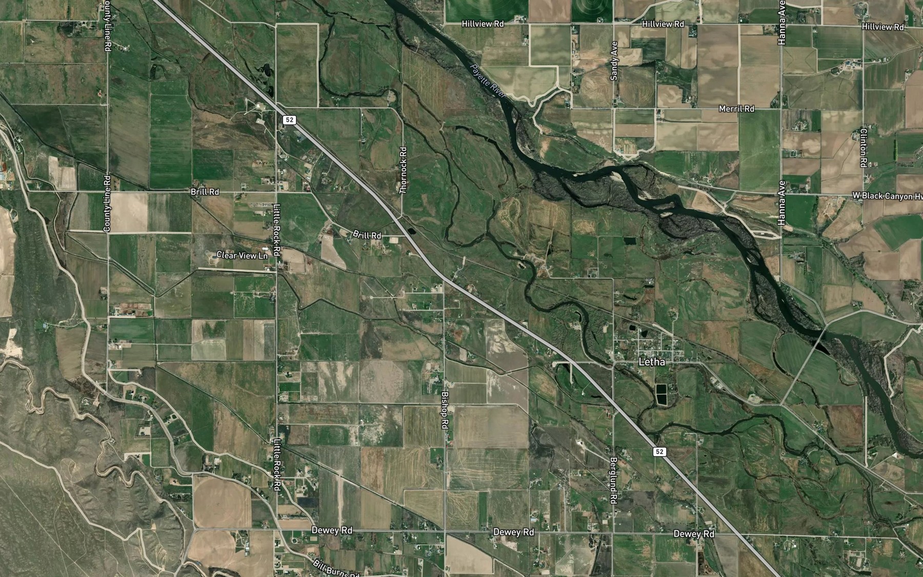 Satellite map of the Roseberry Ditch