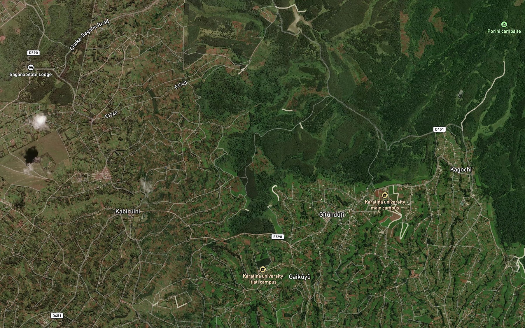 Satellite map of the Kanja