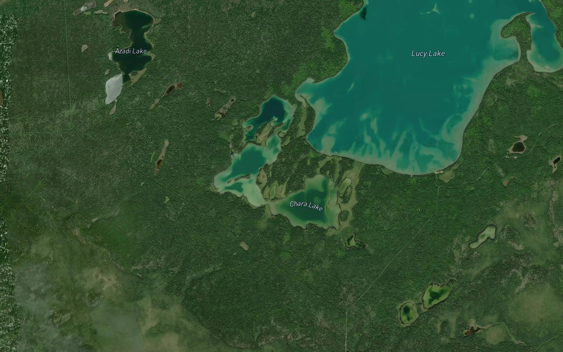 Satellite map of the Chara Lake
