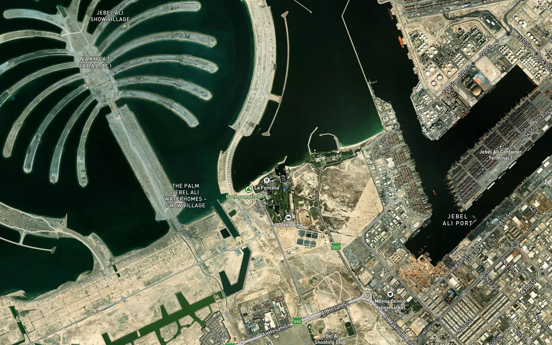Satellite map of the Jebel Ali Seaplane Base