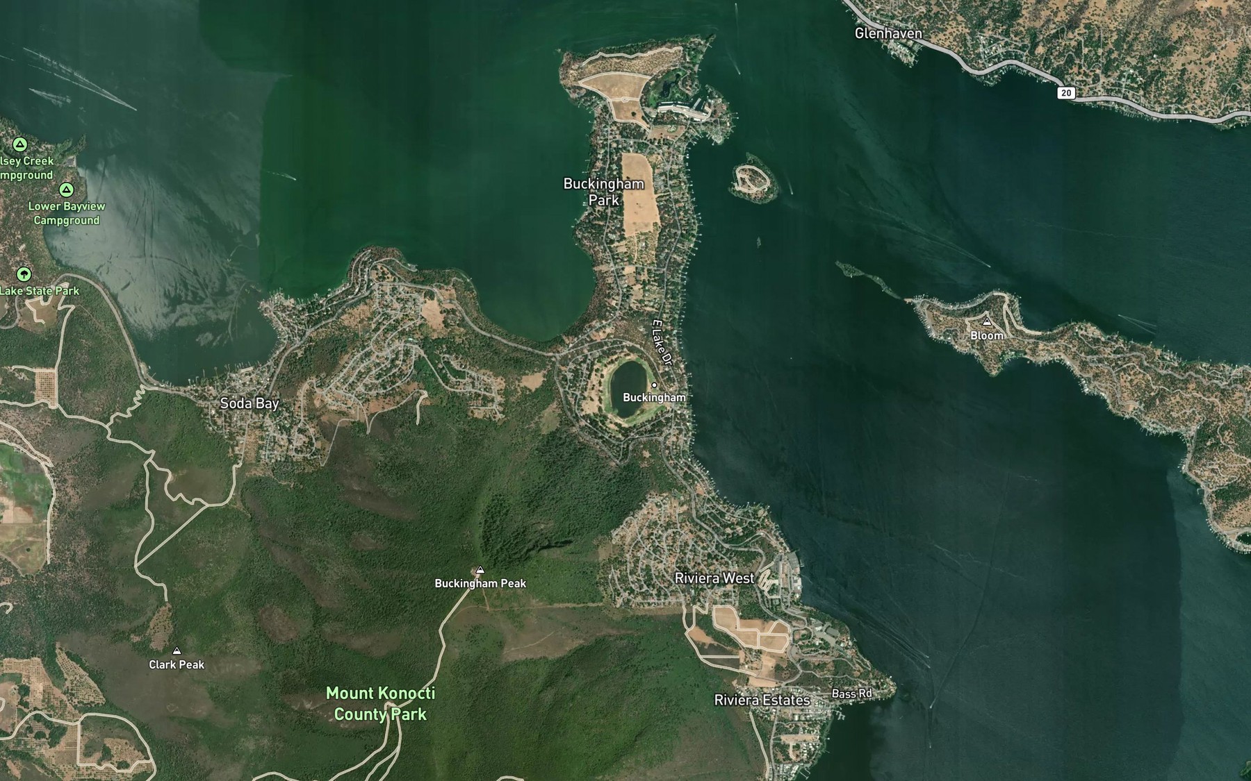Satellite map of the Little Borax Lake
