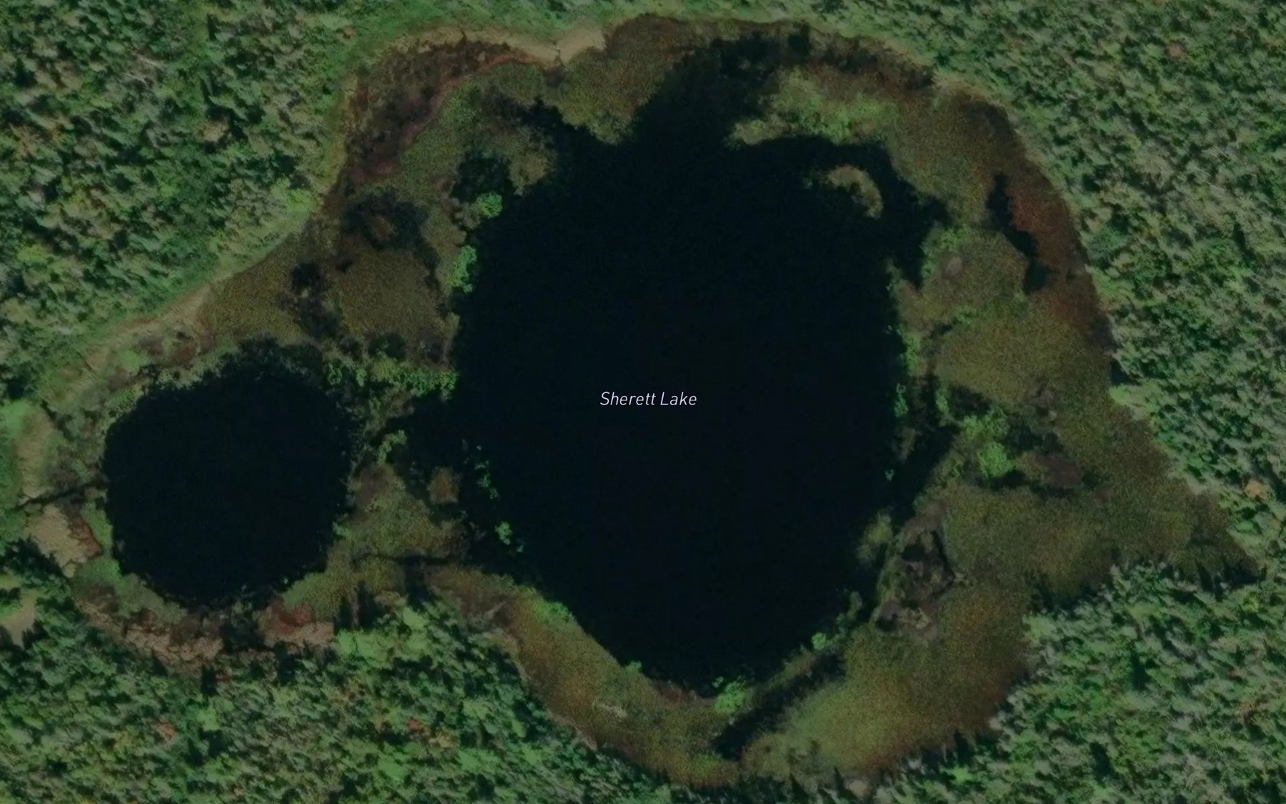 Satellite map of the Sherett Lake