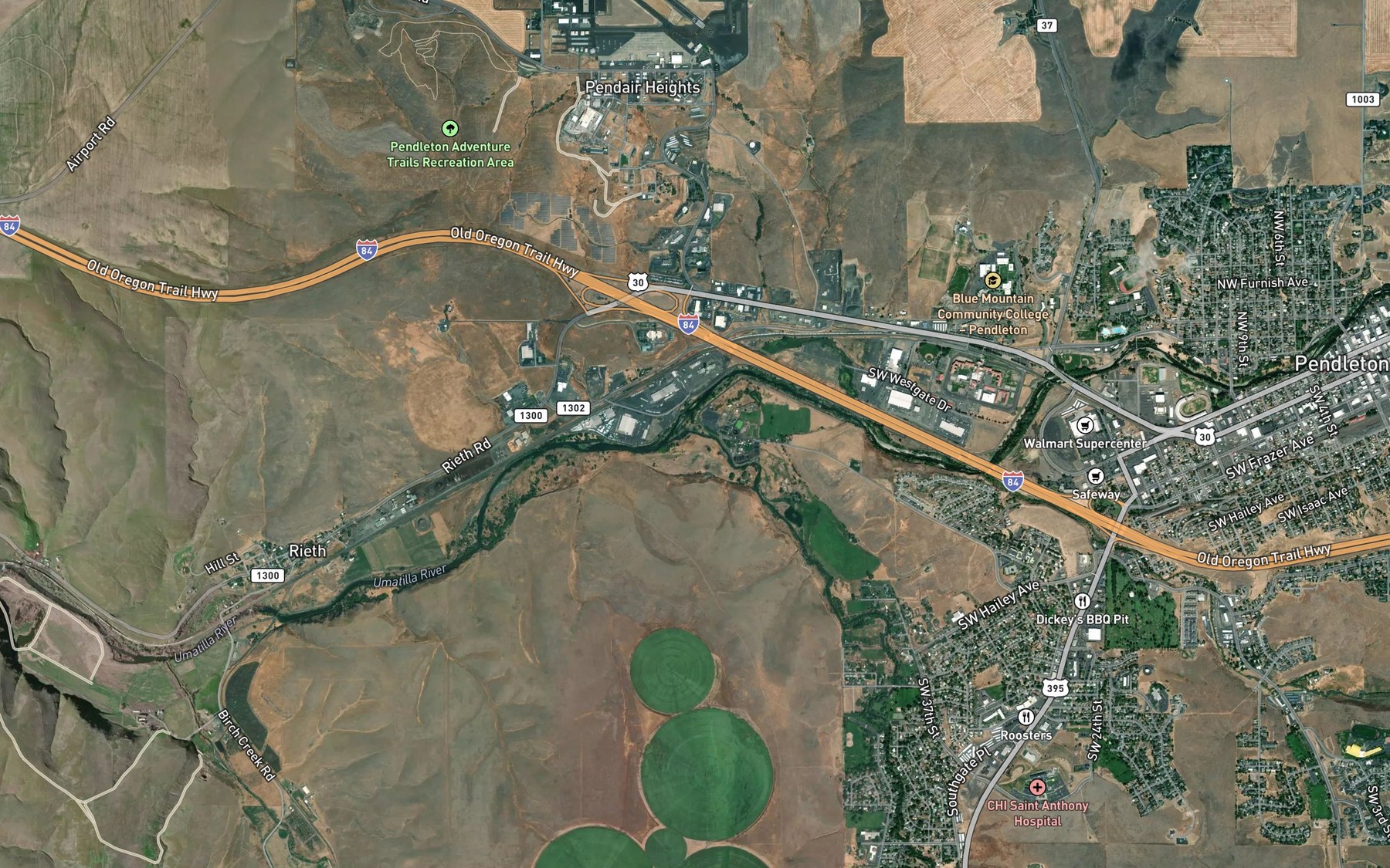 Satellite map of the McKay Creek