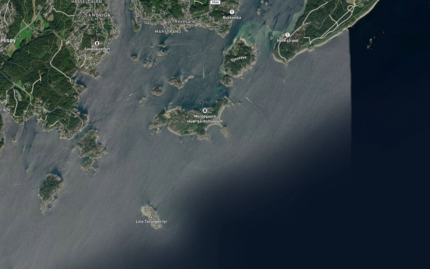 Satellite map of the Stottavlbukta