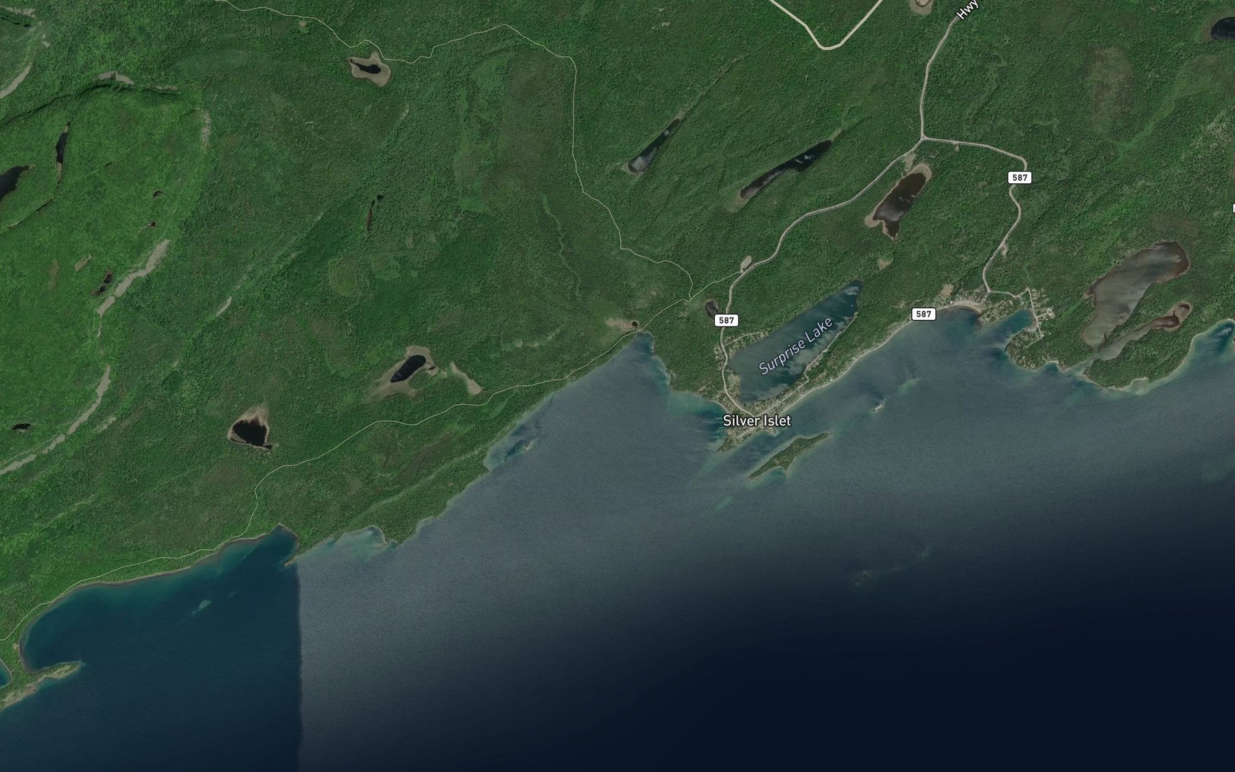 Satellite map of the Perry Bay