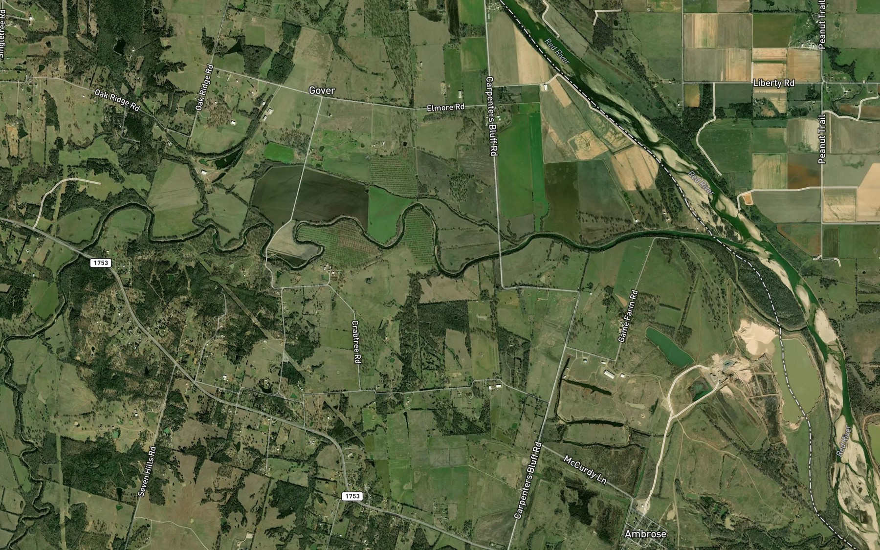 Satellite map of the Cleveland Branch