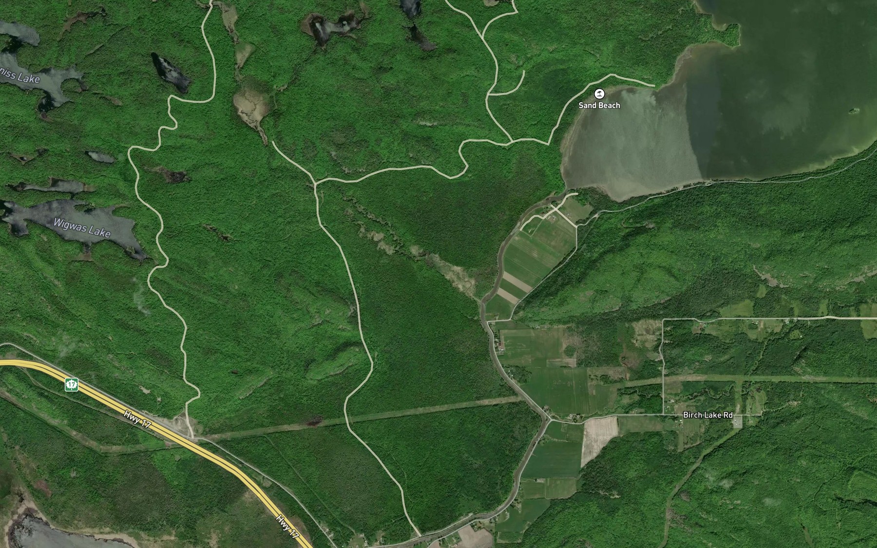 Satellite map of the Elm Creek