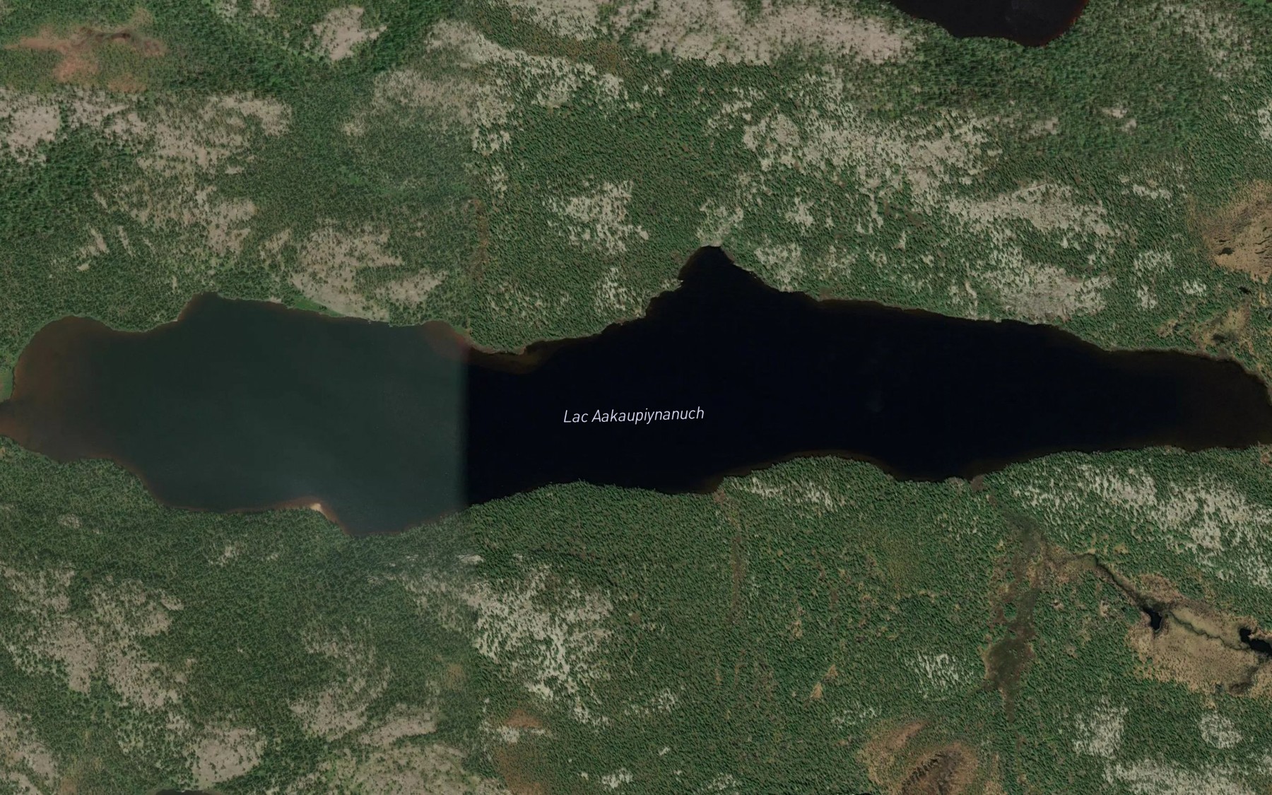 Satellite map of the Lac Aakaupiynanuch