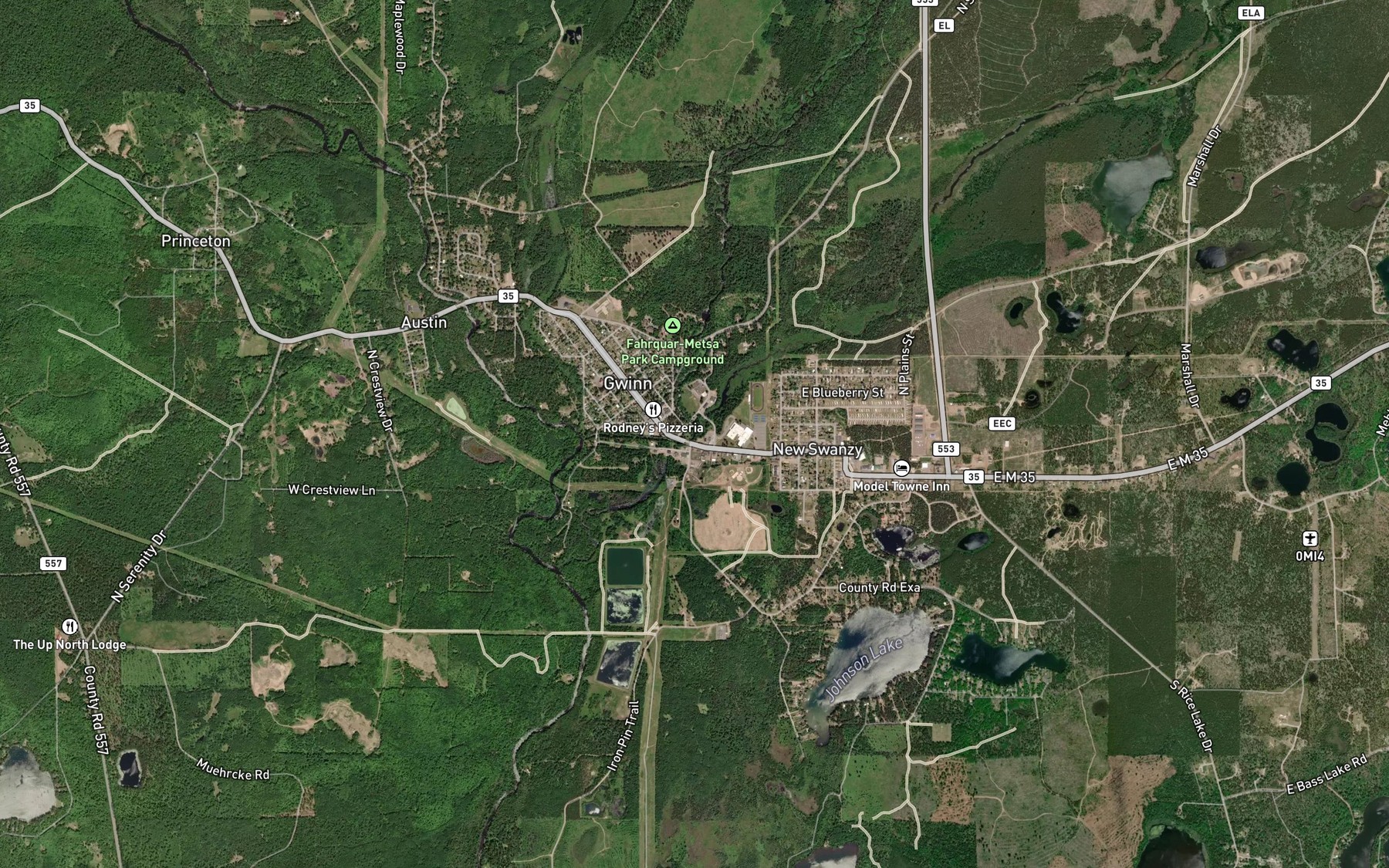 Satellite map of the Halfway Creek